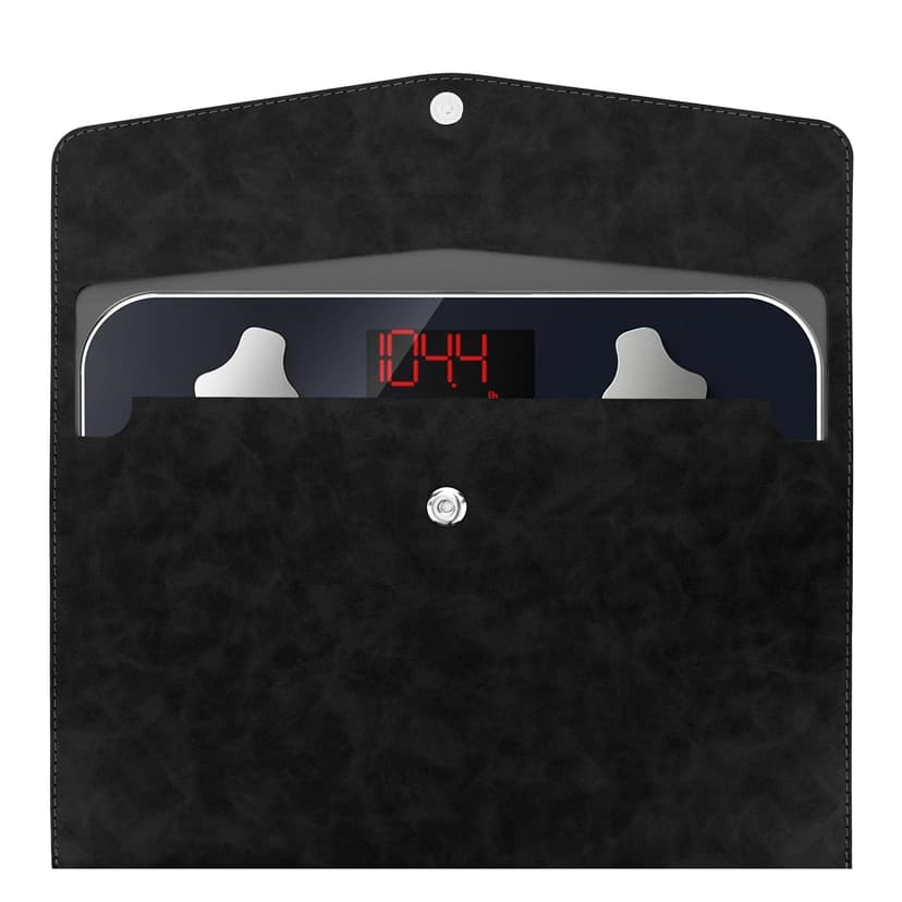 ReignSword Carrying Bag for Smart Scale, Compatible with Renpho Travel Scale Elis Go, 11.02In x 7.09In, Vegan Leather Replaceable Protective Pouch Bathroom Scales for Body Weight (Black)