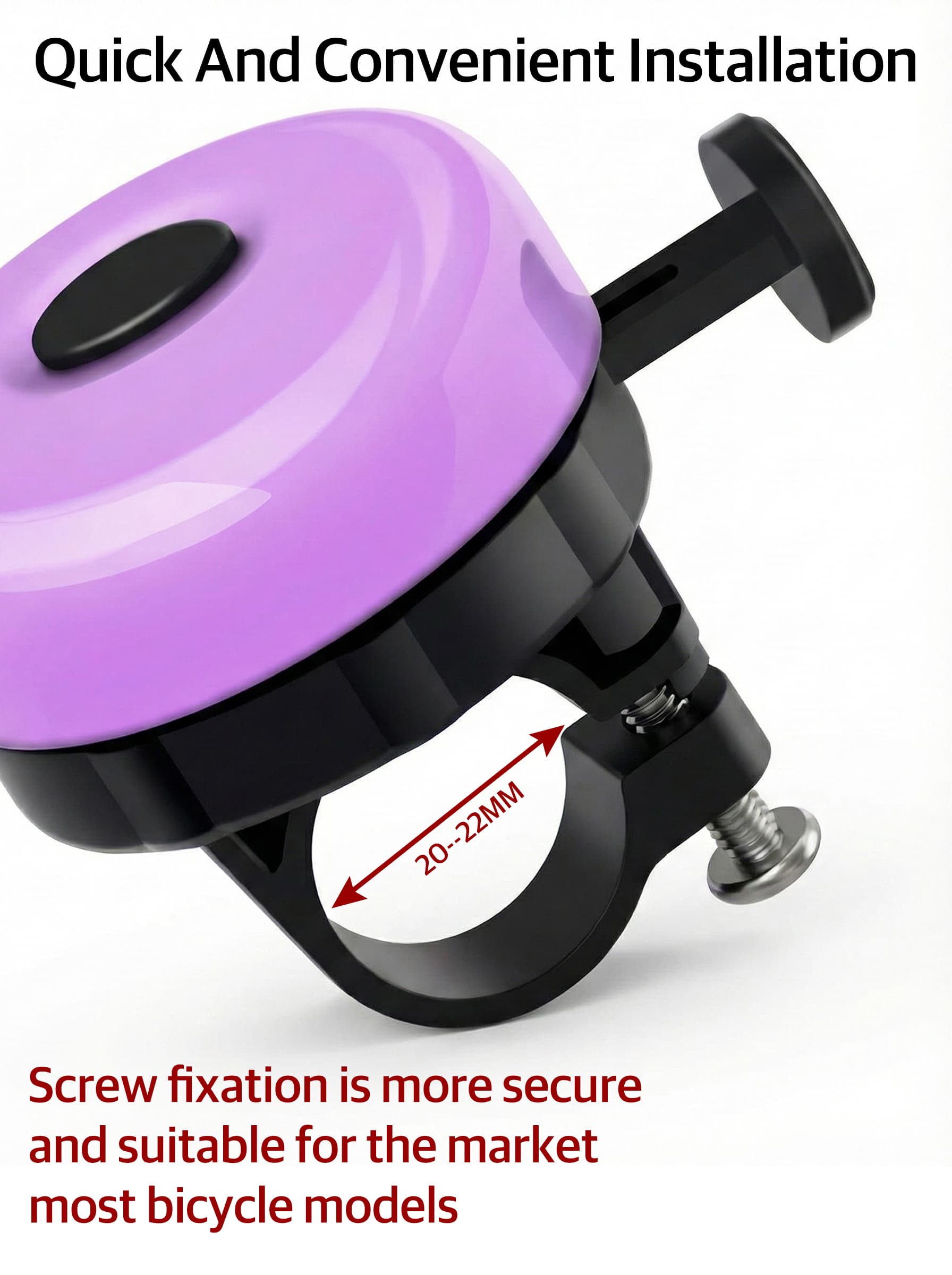 RidingRush  Bike Bell for Kids, Funny Bike Bell with Spinning Pinwheel Design, Purple Plastic Bicycle Bell for kids, Cute Handlebar Accessory, 1-Pack - 3