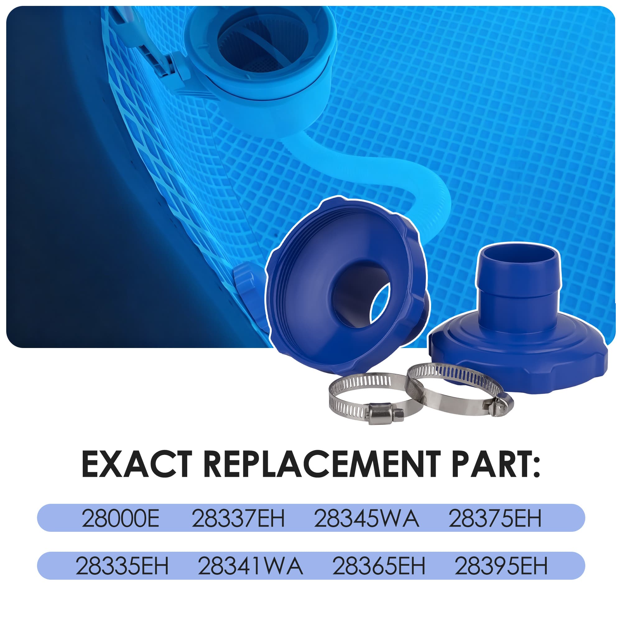 ReignSword 11238 Pool Skimmer Hose Adapter Replacement, Compatible with Intex Above Ground Pools, 1.5" Hose Connector with 3.15" Threaded Screw, Pool Skimmer Replacement Parts (2 Pack) - 5