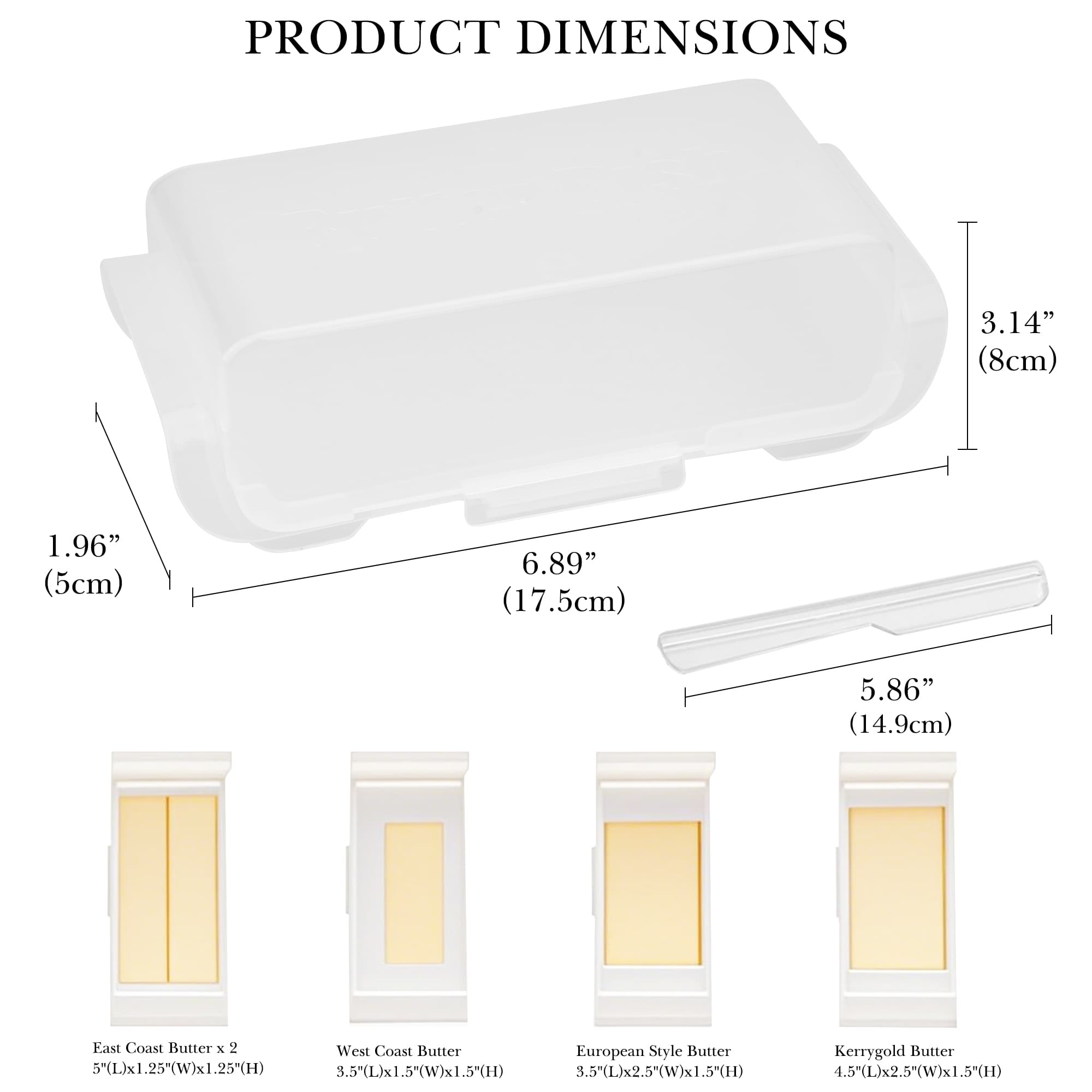 ReignSword Butter Dish with Lid for Countertop and Fridge, Airtight Butter Keeper Holder, Butter Storage Container with Knife, Dishwasher Safe (Clear) - 1