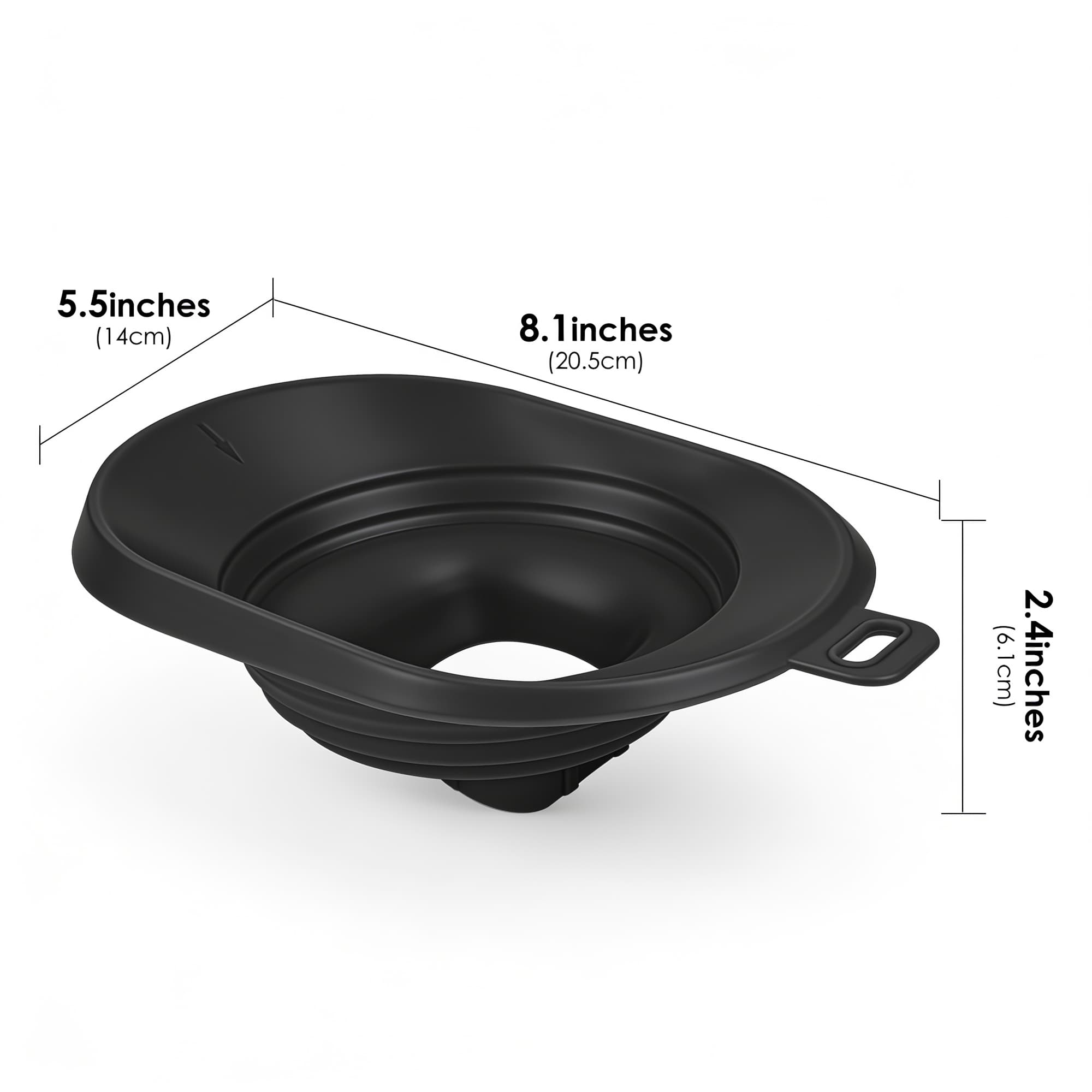 Anti-Splash Liquid Guide Cover Compatible with Ninja Slushie Machine FS301 FS300, Food-Grade Silicone Flow Hood & Foldable Funnel, Creami Swirl Pints Containers Accessories for No Spills (Black) - 1