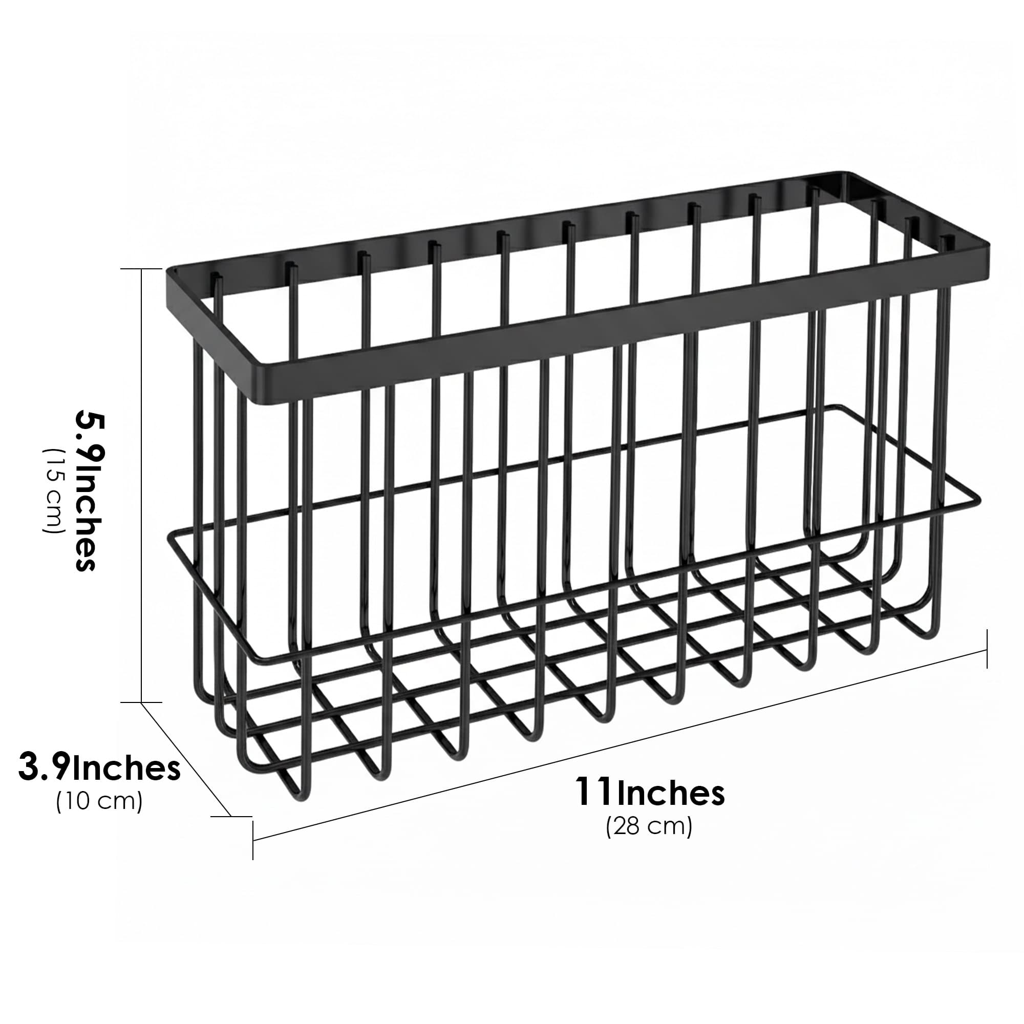 ReignSword Wall Mount Umbrella Stand, Metal Wire Storage Rack for Short Umbrellas, Space Saving Adhesive Organizer Holder for Entryway, Door & Office (Black) - 1