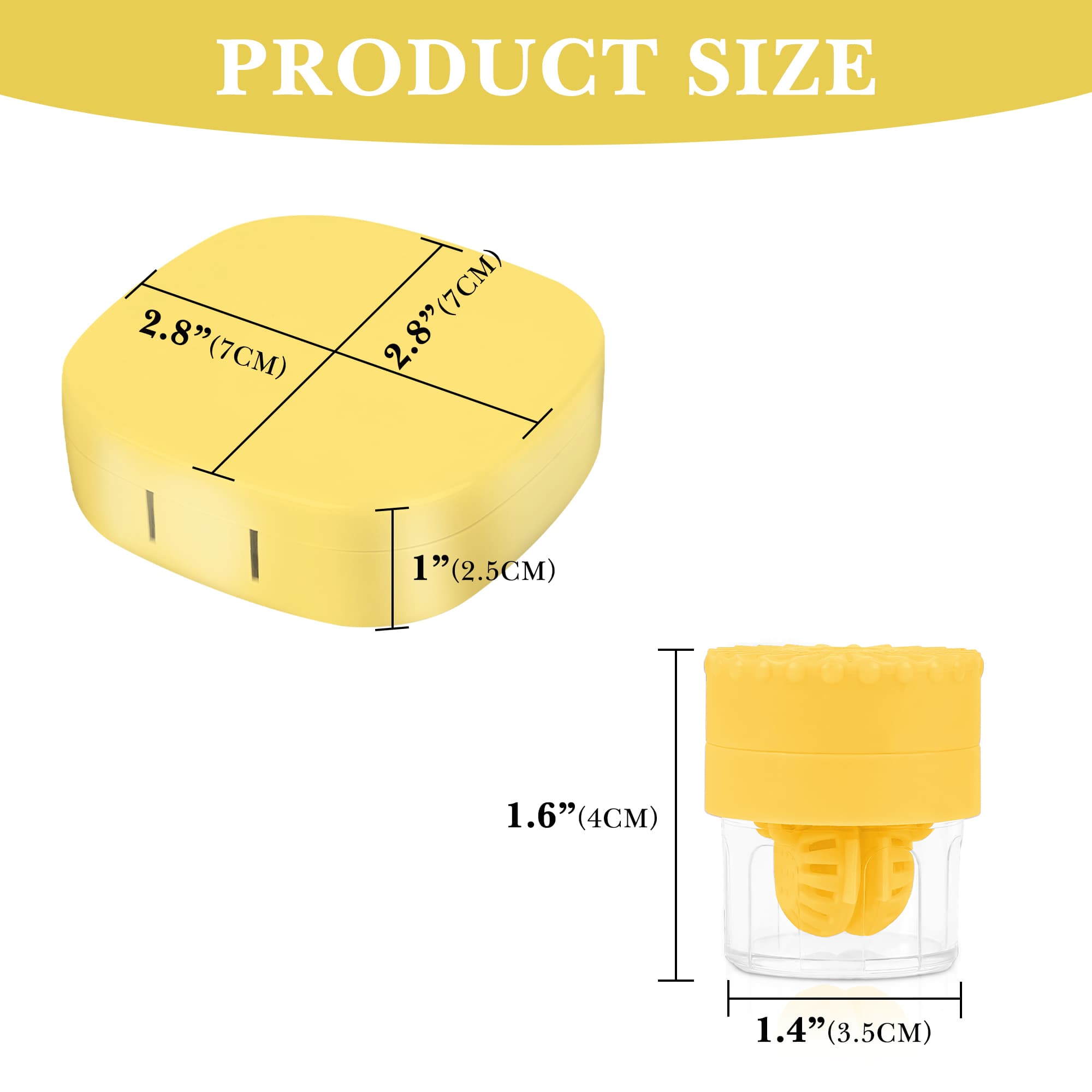 ReignSword 2 Pack Contact Lens Case with Manual Cleaner, Portable Travel Contact Cases Kit with Mirror for Daily & Outdoor Use, Includes Solution Bottle Tweezers Cleaning Tool (Yellow & Green) - 1