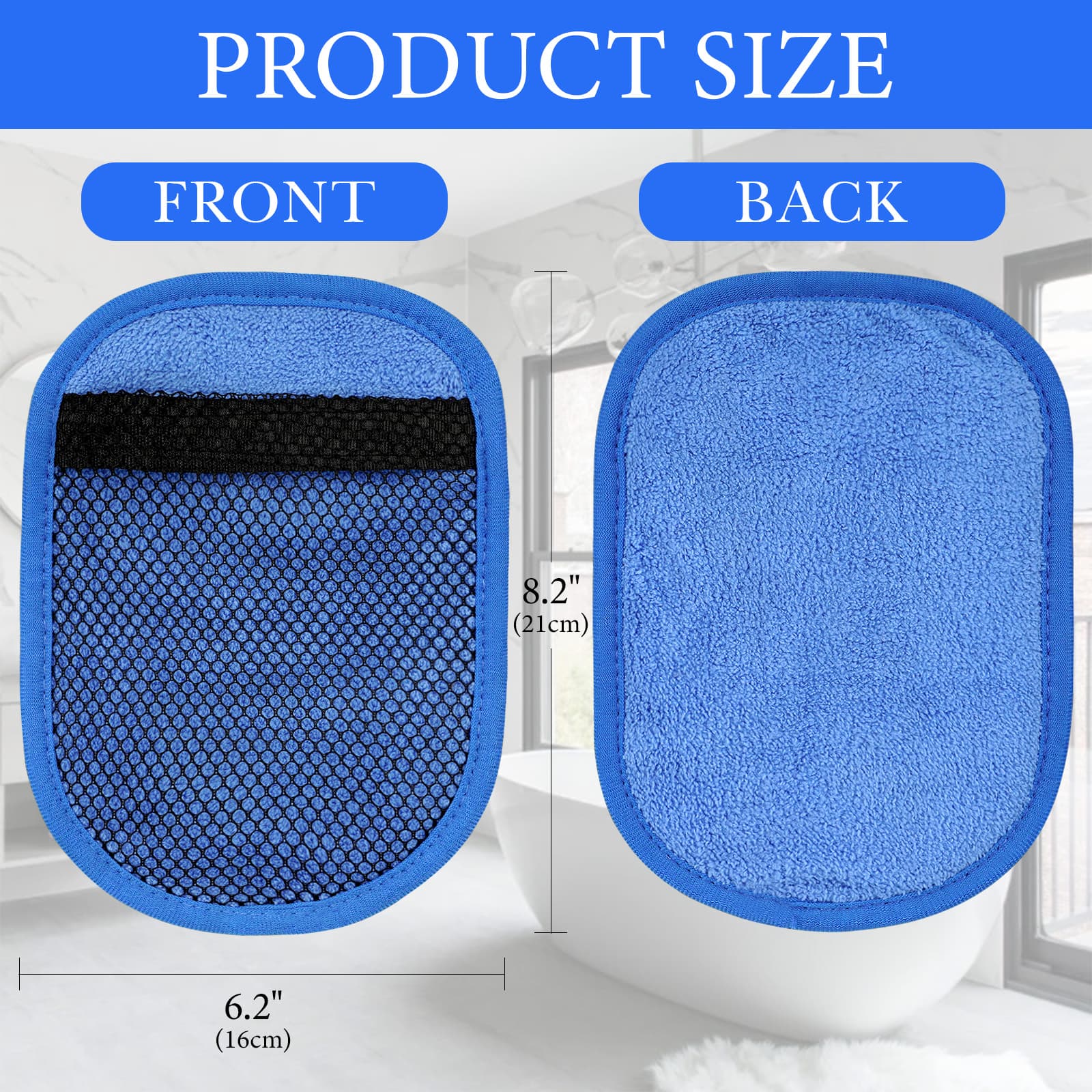 ReignSword 2 Pack Velvet Soap Bag, Exfoliation for Bath or Shower, Foaming and Drying The Soap, Bar Soap Pouch Scrubber for Men and Women (Blue) - 1