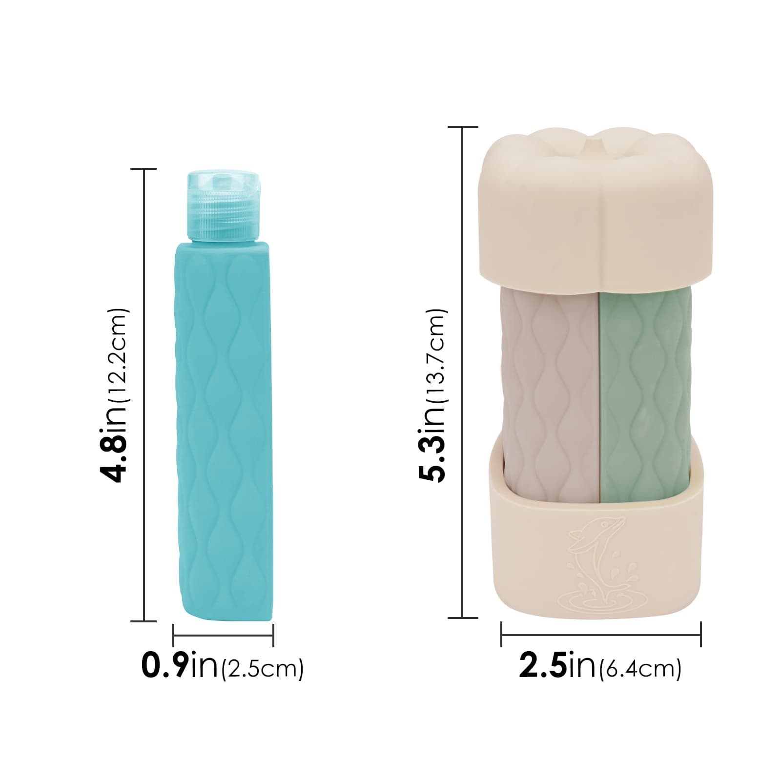 ReignSword 4 in 1 Travel Bottles for Toiletries, TSA Approved Silicone Travel Containers, Leak Proof Refillable Toiletry Containers for Shampoo Conditioner Lotion Body Wash (2oz, Off White) - 1