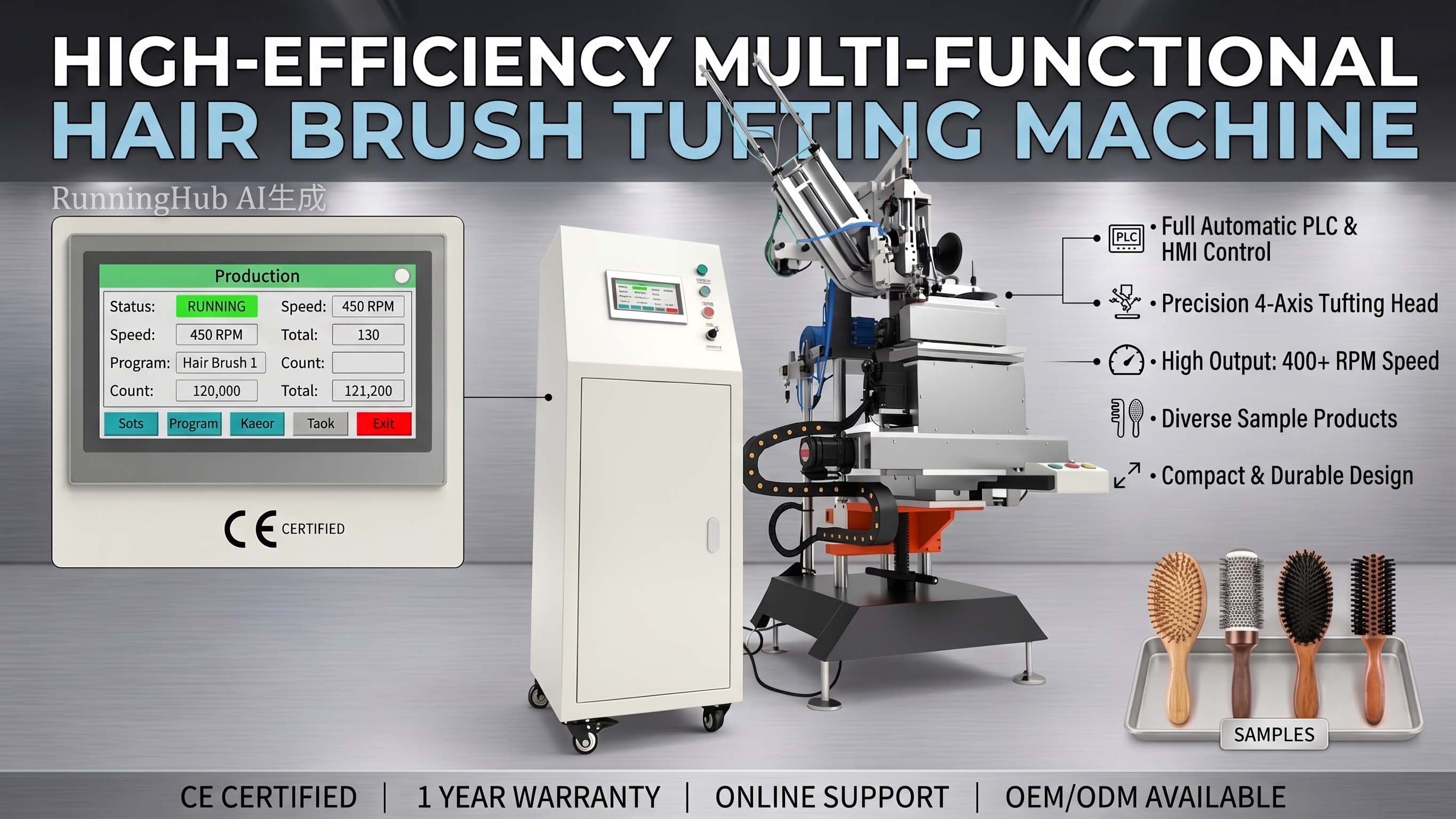 Automatic 4 Axis Hair Brush Making Machine Brush Tufting Machine for Brush Manufacturing - 1