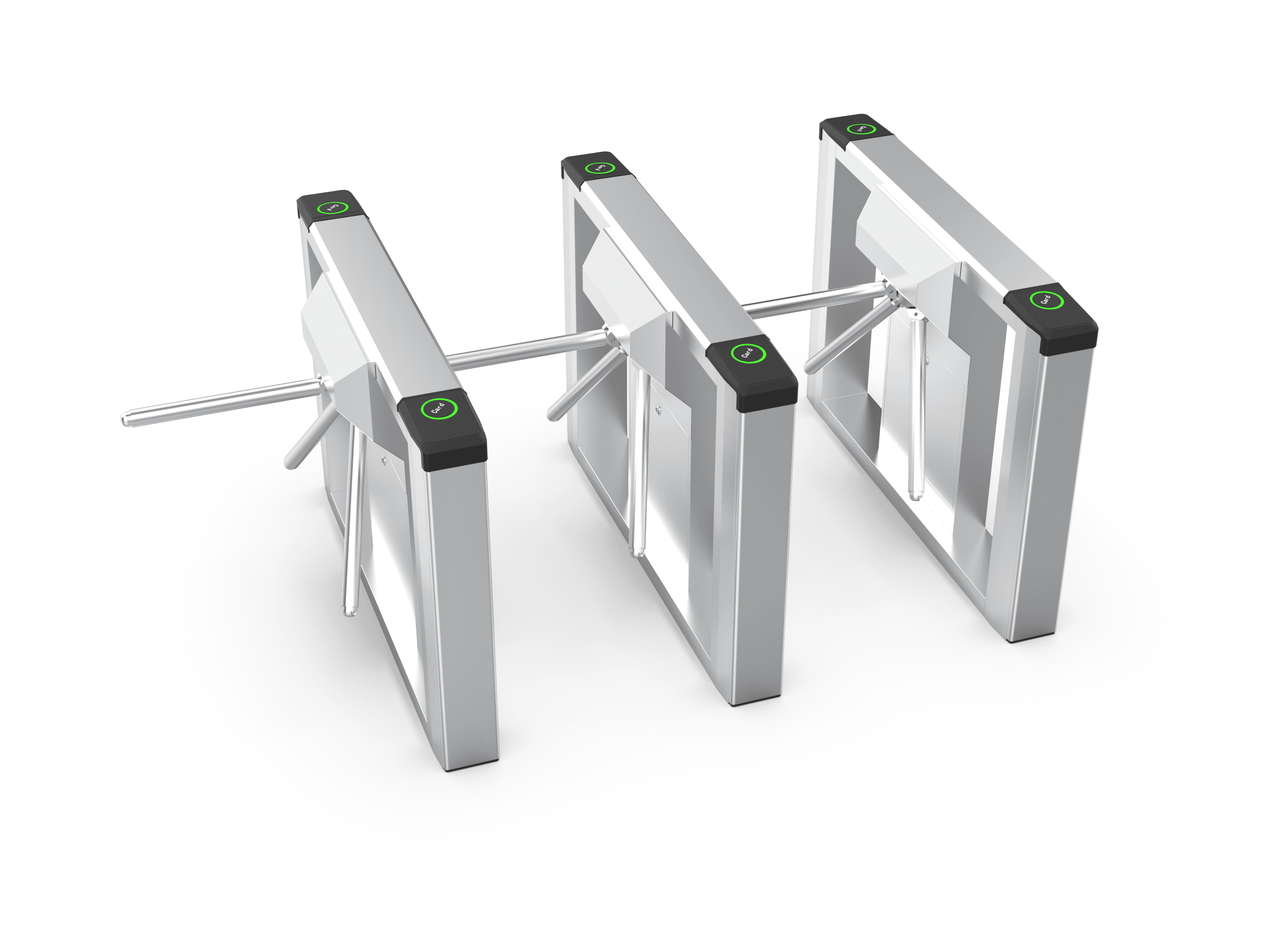 Outdoor Stainless Steel IP54 Protection Anti-Tailgating Tripod Turnstile Multi-Access Control (QR/RFID/Face) Collision Avoidance - 1