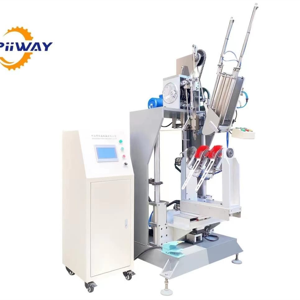 CNC Full Automatic 4 Axis Double Colors Double Hockey Round Ceiling Brush Making Machine - 1
