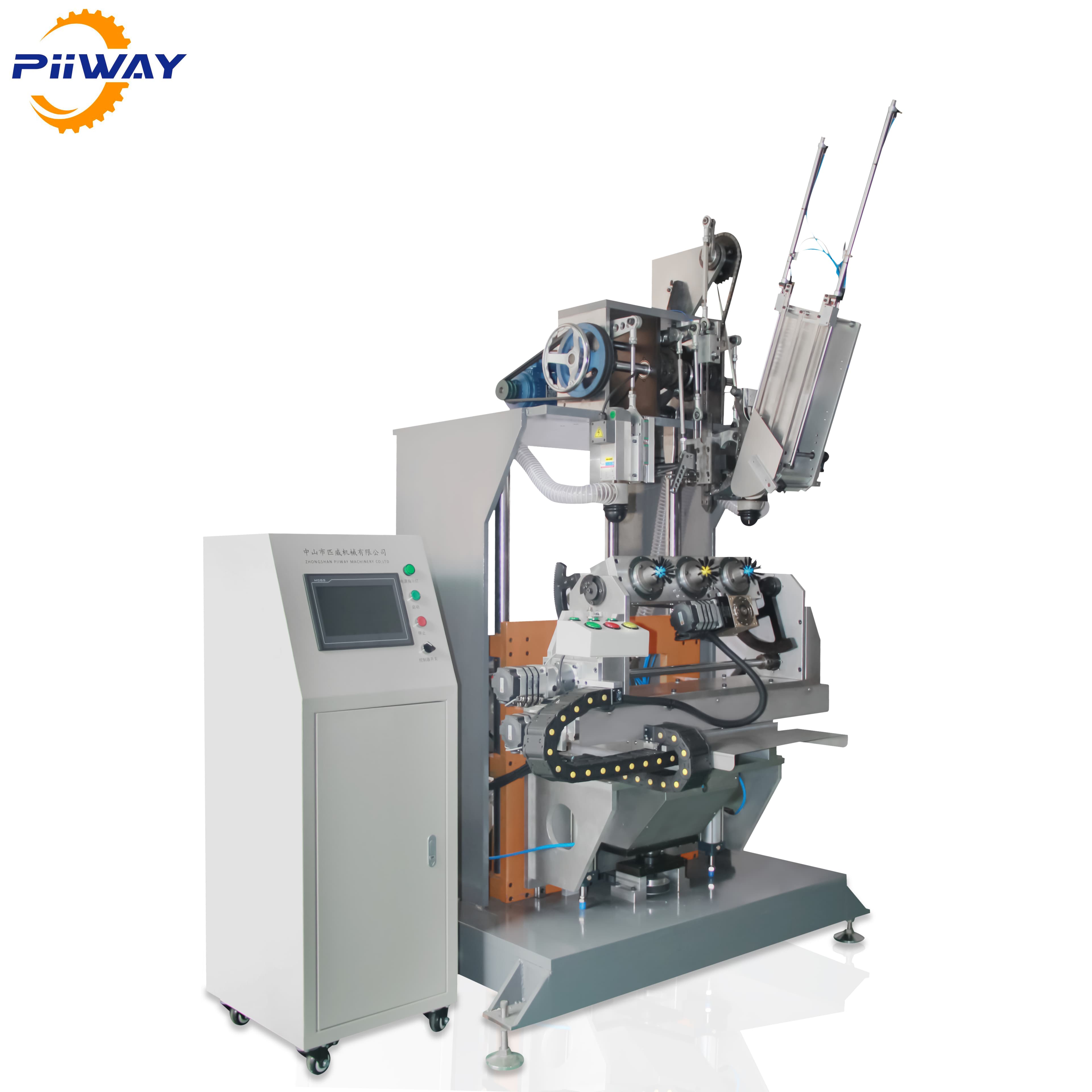 China PIWEI Broom and Brush Making Machine Manufacturer/CNC 5 Axis Hair Brush 2drilling and 1tufting Machine/machine - 1