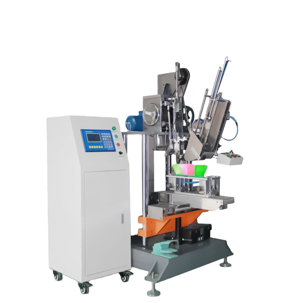 2 Axis Semi Automatic Flat Brush Tufting Machine Dual Fixture Broom Making Machine with ADTECH CNC Control - 1