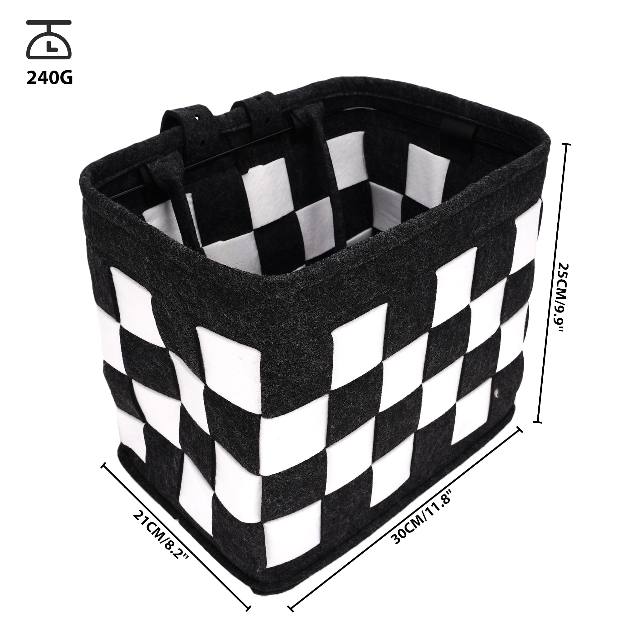 RidingRush Bike Basket Front for Bike, Woven Felt Bicycle Handlebar Basket for Adults, Detachable Storage Basket for Commuting, Shopping, Picnic, Daily Riding Accessories - 1