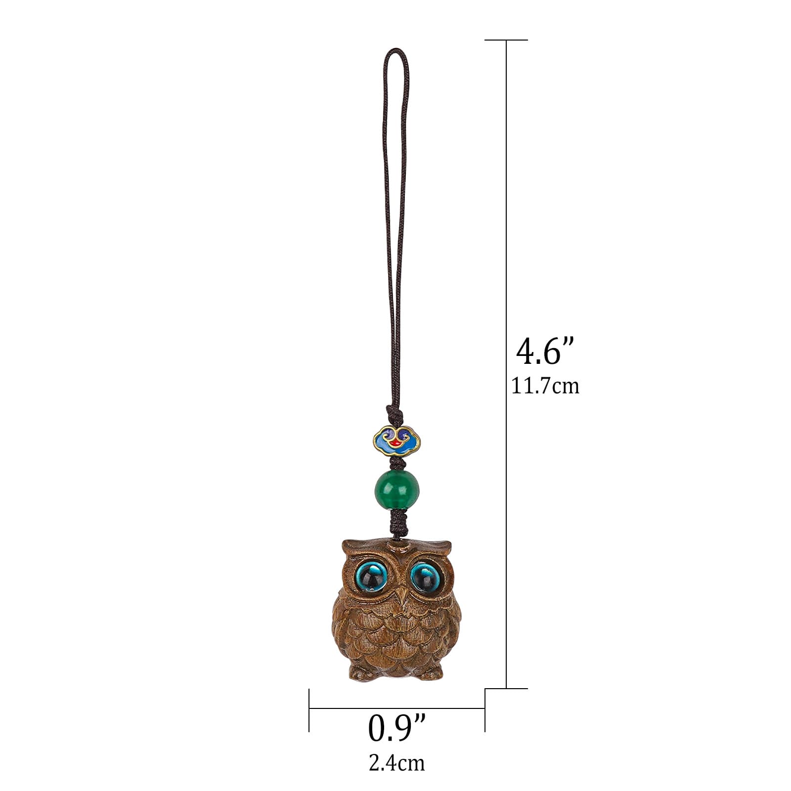 JANKOW 2 Pack Owl Pendant DIY Keychain, Owl Cell phone chain Keychain, Cute Owl Charm for Phone, Backpack, Keys - 1