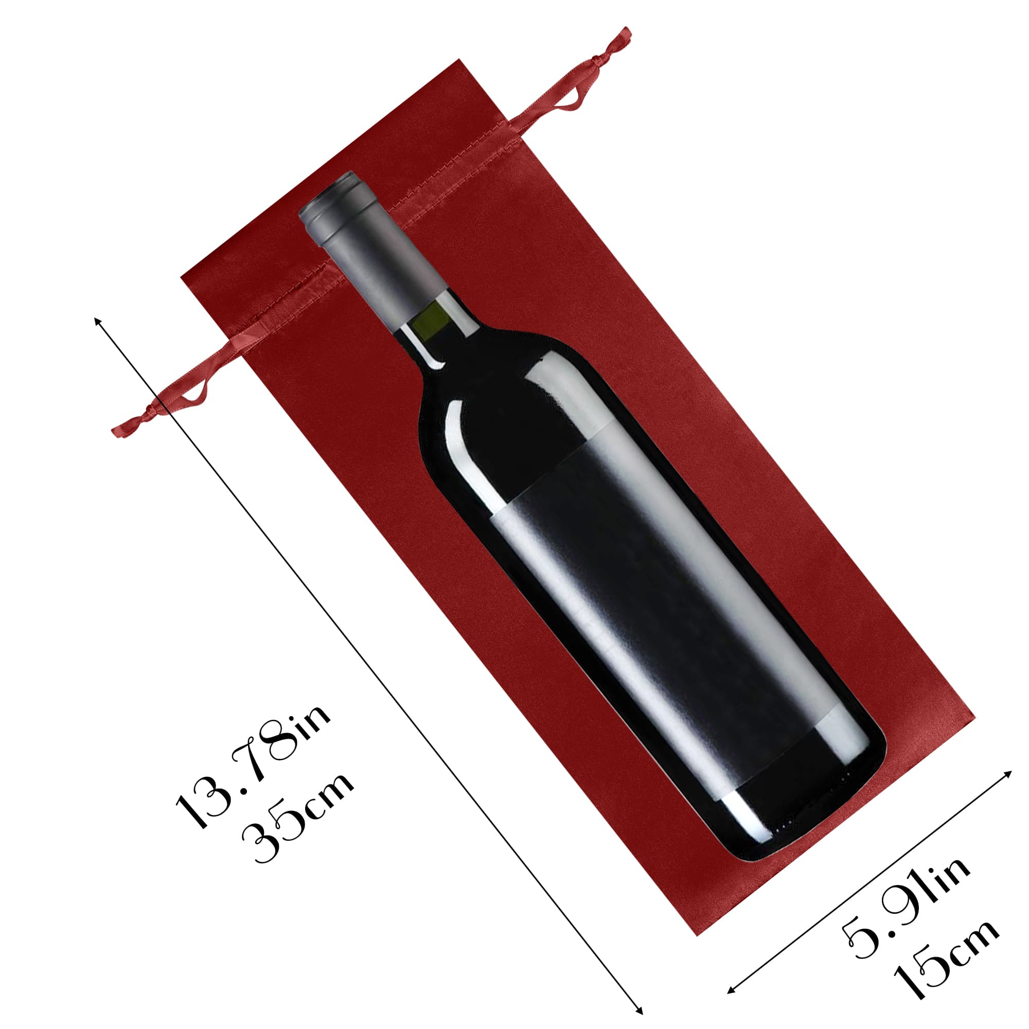 JANKINGS Wine Bottle Gift Bag, Reusable Silk Wine Gift Bags with Drawstrings, Champagne Bags Carrier for Birthday, Wedding - 1