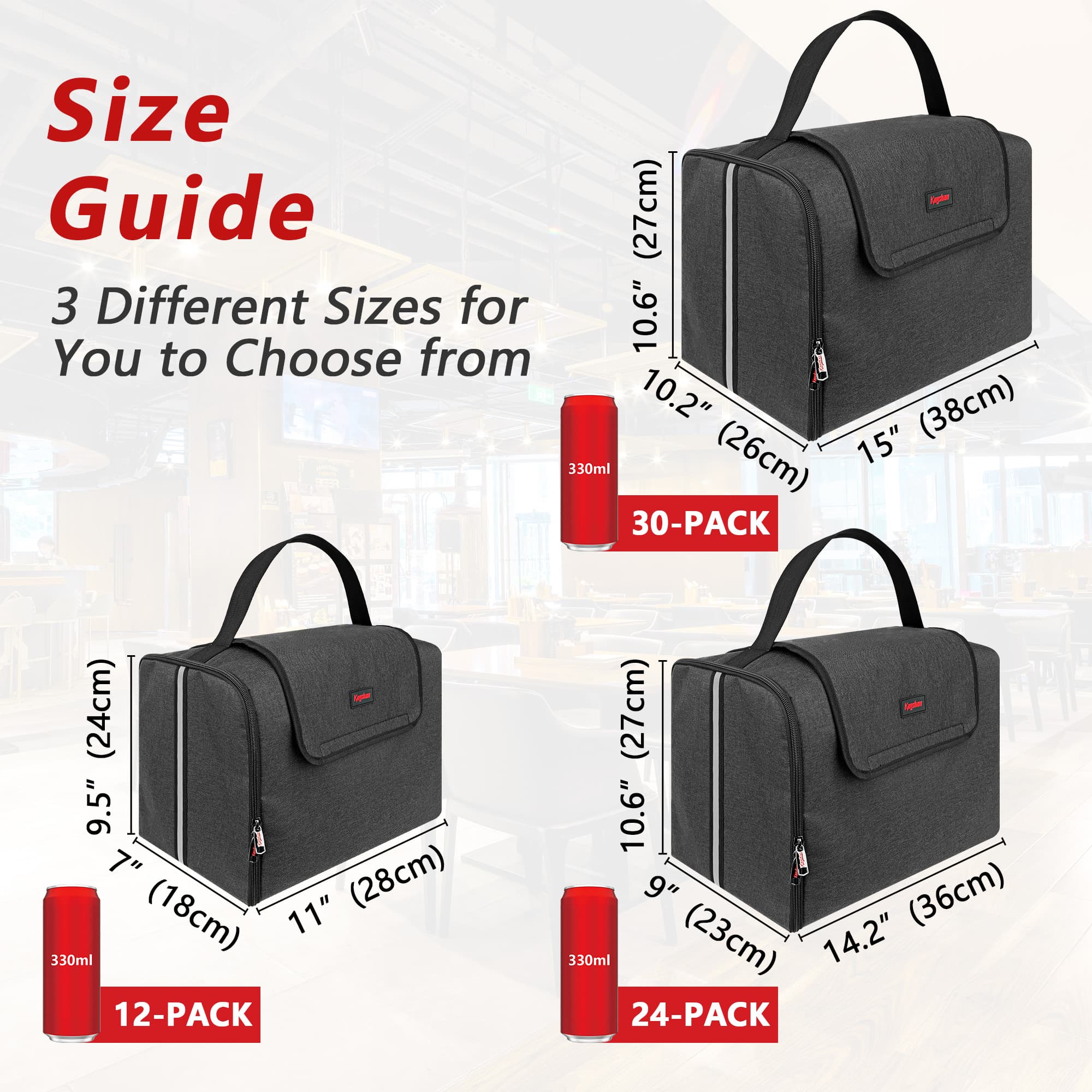 Kingshion Reusable Insulated Soft Cooler Bag, Thick Pearl Wool and Aluminum Foil, Can Beer and Seltzer Drink Cooler, Can Hold 24 Bottles of 330ml Beverage (14.2" X 9" X 10.6") - 1