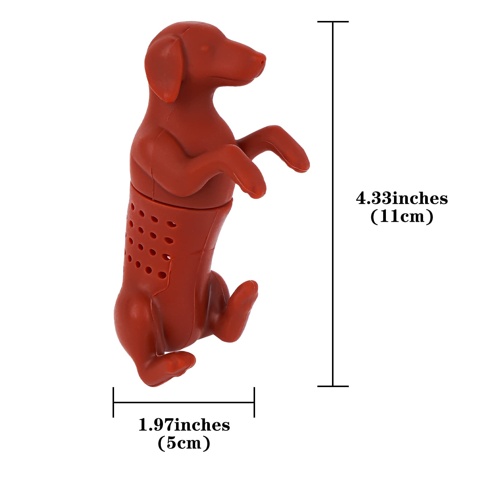 JANKOW HOT DOG Tea Infuser, Silicone Dog Tea Infuser, Tea Infuser for Office, Home, Living Room (Brown) - 1