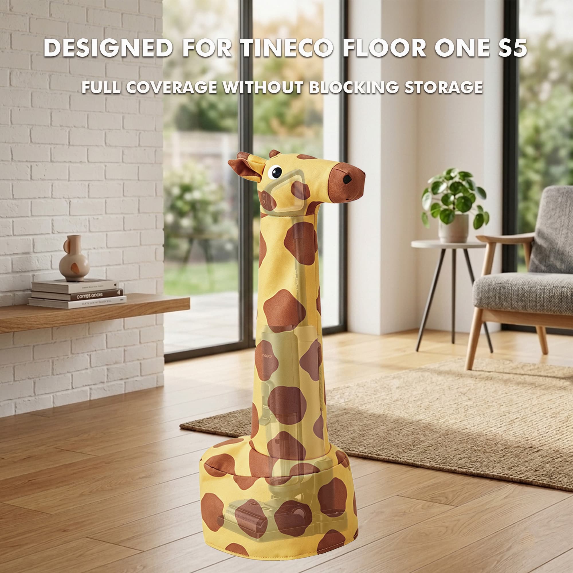 Giraffe Dust Cover Compatible with Tineco Floor ONE S5, Cute Animal Vacuum Protective Fabric Cover for Wet Dry Vacuum Cleaner, Home Decor Storage with Full Protection - 1