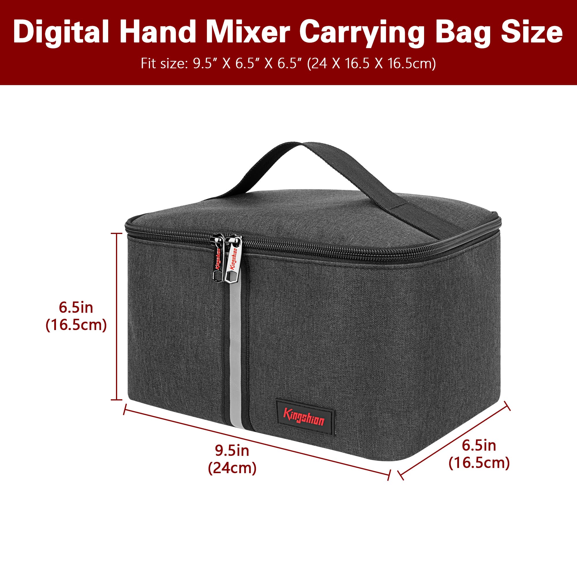 Kingshion Hand Mixer Carrying bag for KitchenAid Mixers - Compatible with 5/6/7/9 Ultra Power Speed Models, Travel Storage Box with Handle for Mixer Accessories (Case Only)-Dark Gray - 1
