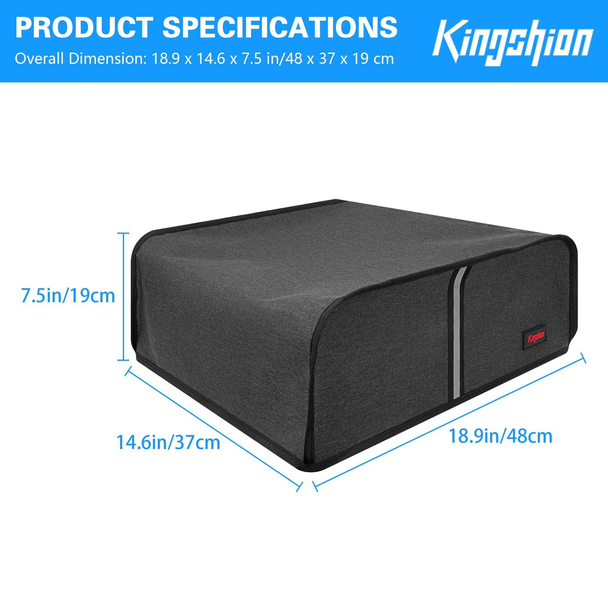 18" Countertop Printer Dust Cover Compatible with Canon PIXMA TS9550, Splash Prevention Pet Hair Proof Protective Cover for Printer - Dark Grey - 1