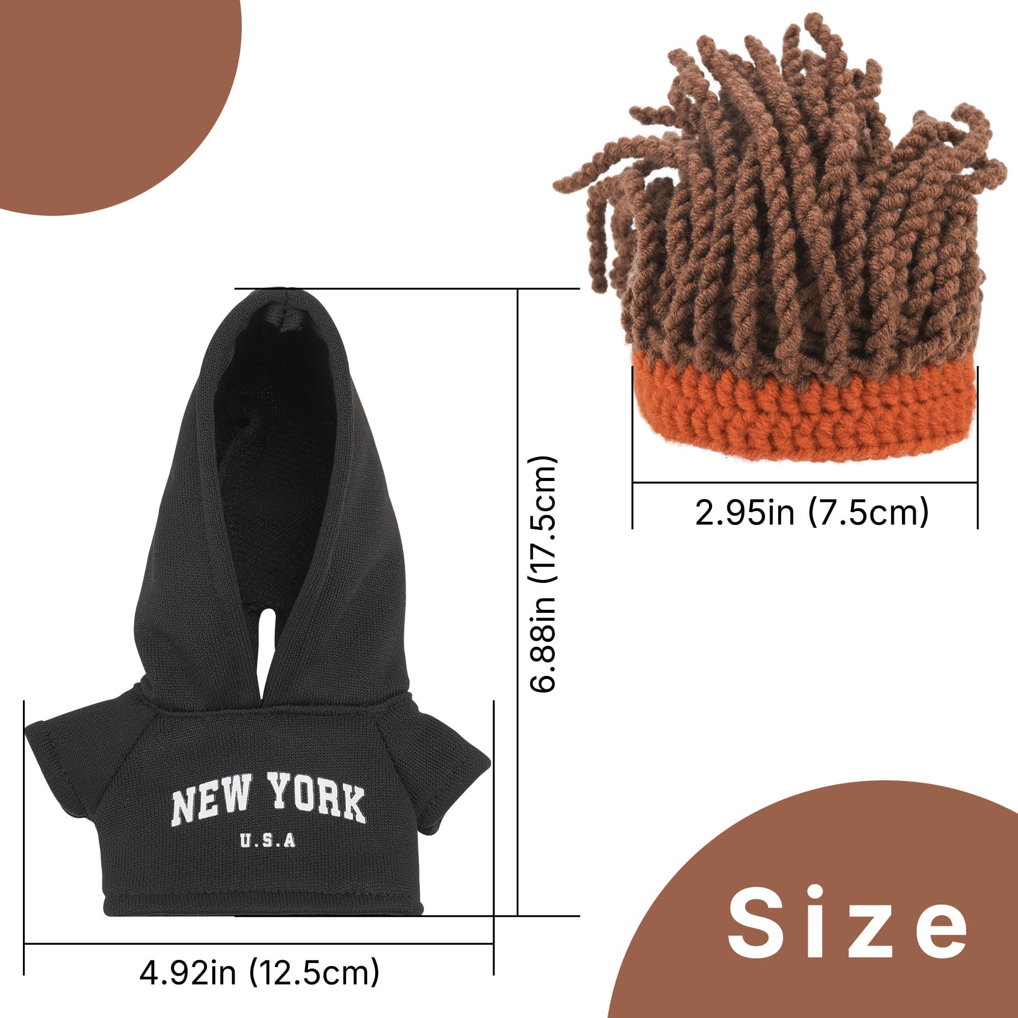 ReignSword Streetwear Set Compatible with Eilik Robot, New York Hoodie and Dreadlock Beanie Outfits, Urban Style Cloth Accessory(Black) - 1