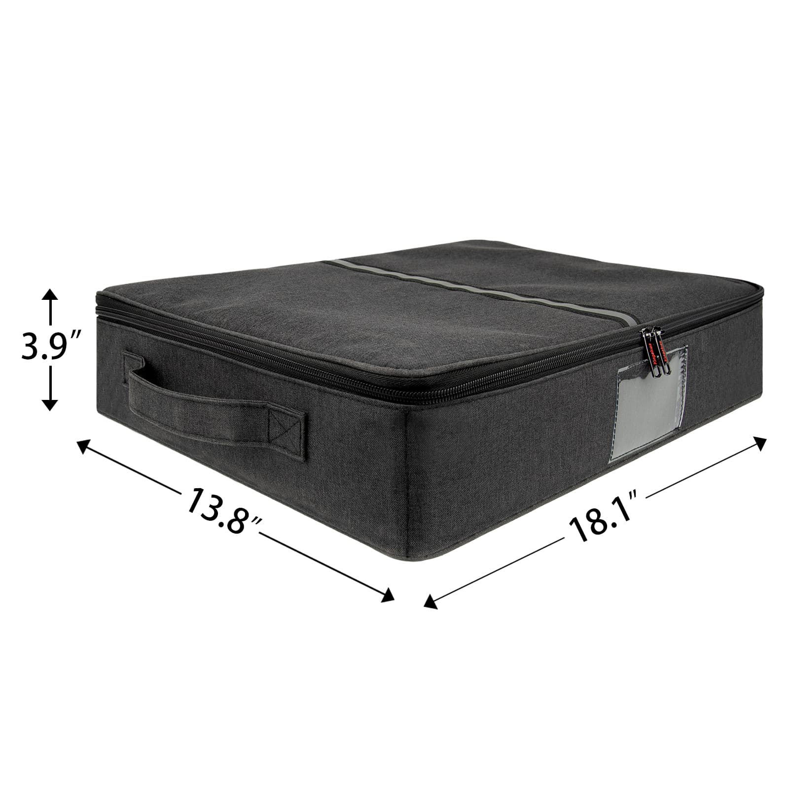 Kingshion Platter Storage Case, Hard Shell, China Storage Container for Moving,Dinnerware Storage Box w/Lid and Handles 18.1x13.8x3.9 in (Dark gray) - 1