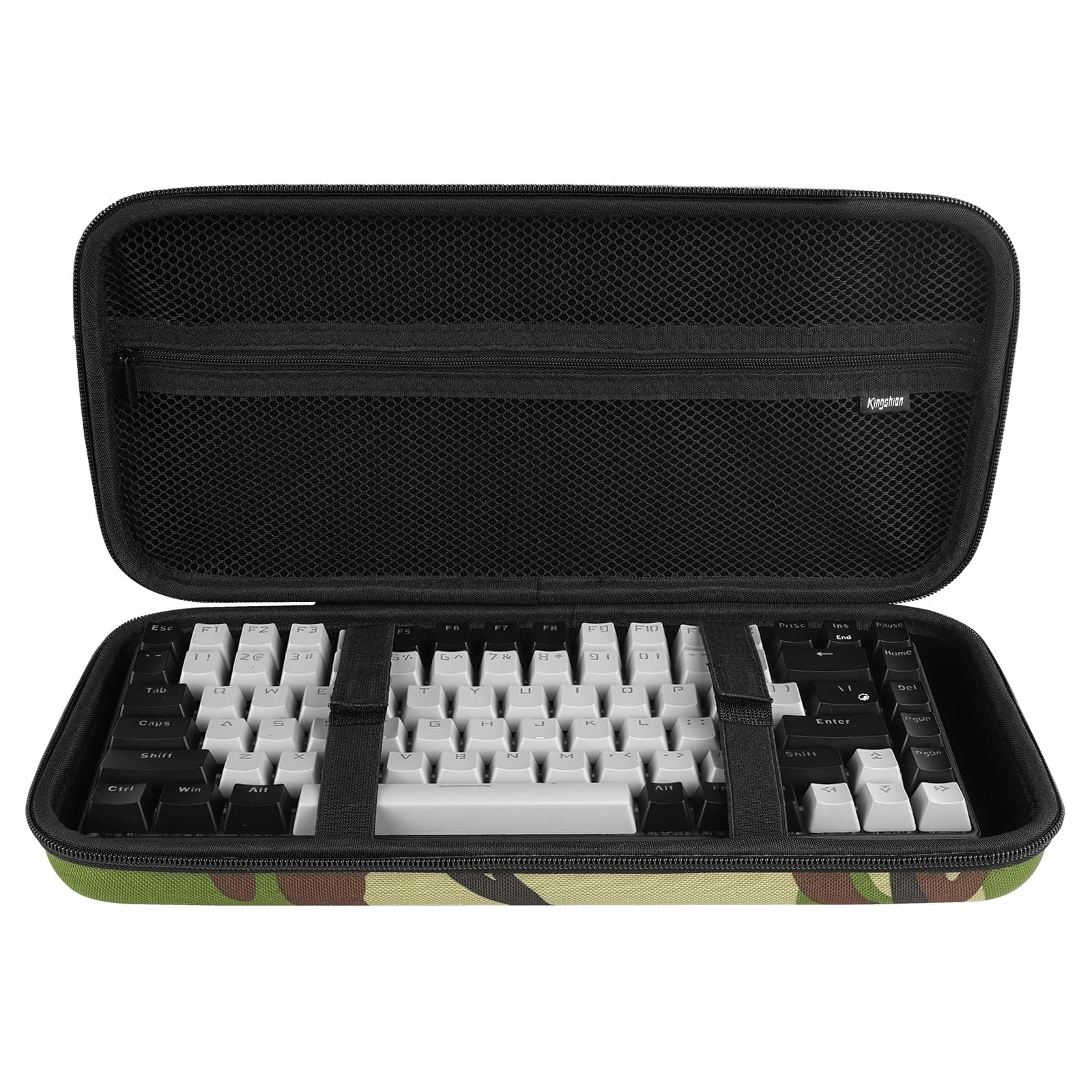 Kingshion Hard Shell Travel Bag, 75% Keyboard Case Compatible with Keychron K2,Melgeek,Logitech POP Keys Mechanical,MX Mechanical Mini Wireless Keyboard,84 Key Wireless Portable Keyboard - Camouflage - 1