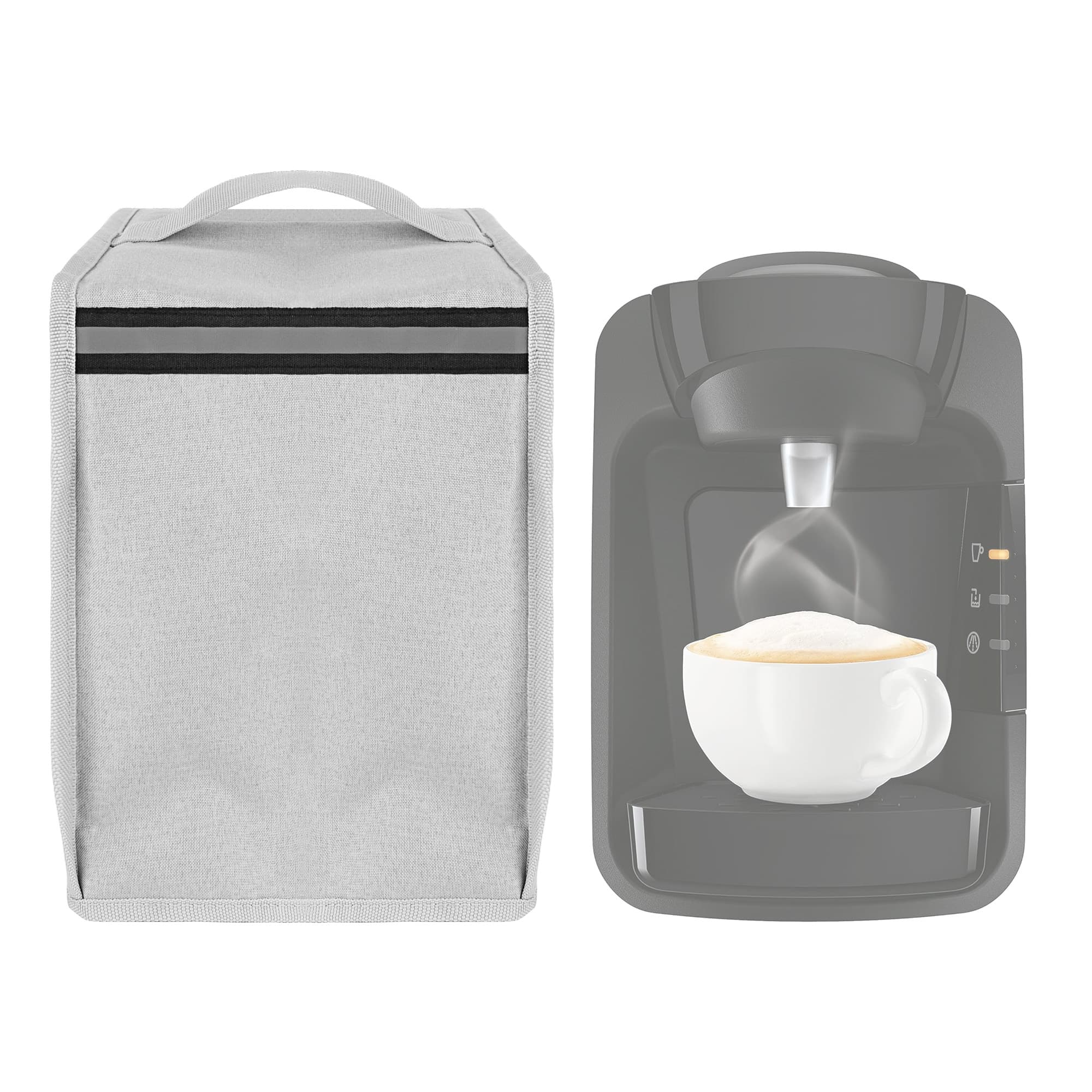Kingshion Coffee Machine Dust Cover with Pearl Cotton Inner Compatible with Tassimo TAS3102GB, Enhances Protection Cover for Coffee Maker - Light Grey - 1