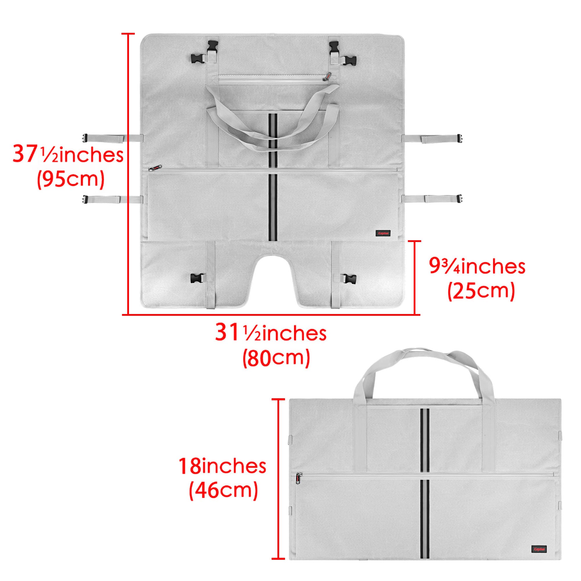 Kingshion 32 Inch Monitor Carrying Case, Travel Protective Bag for LCD Screens with Padded Velvet Lining, Waterproof & Shockproof Design-Light Gray - 1