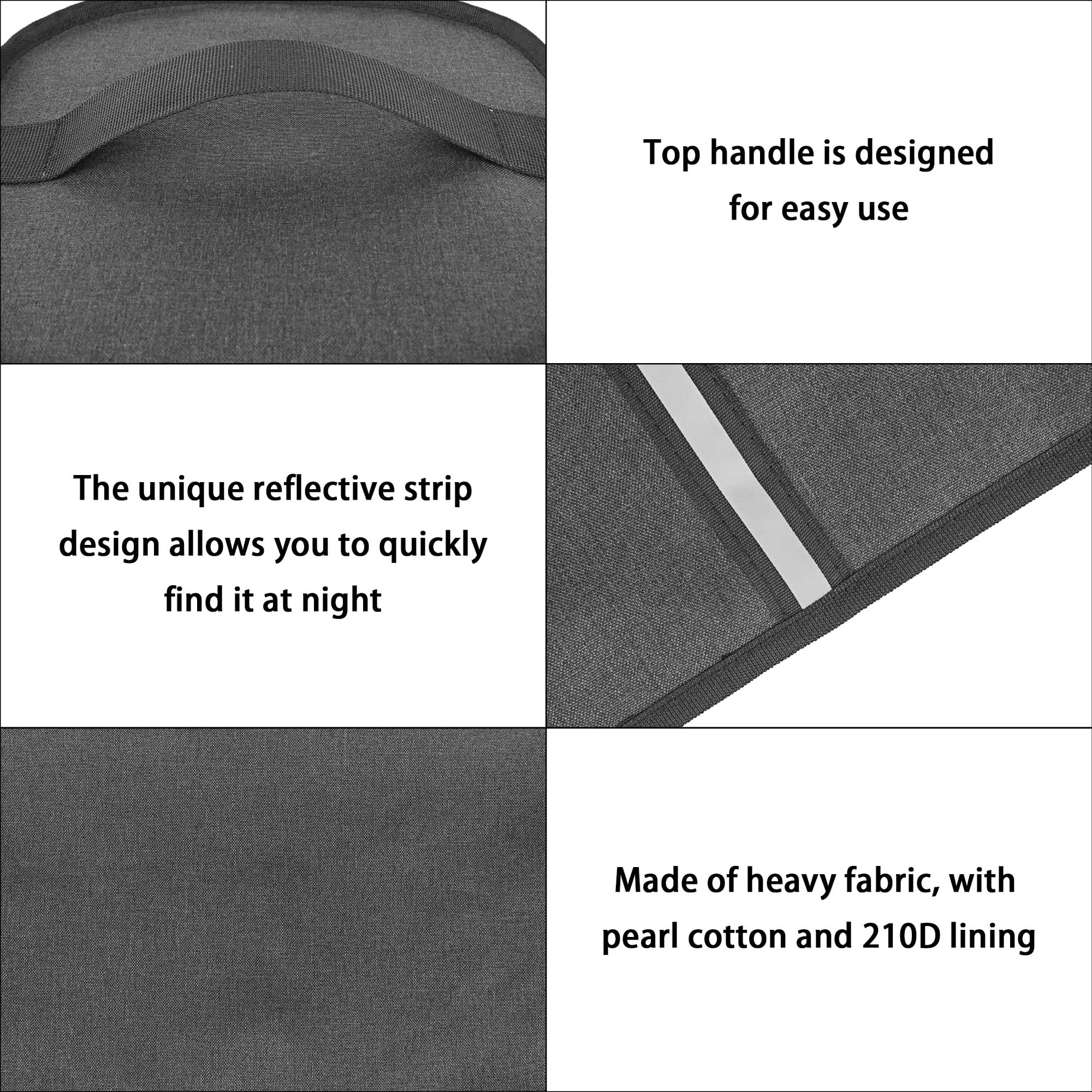 Kingshion Thick Oxford Cloth Dust Cover with Handle, Compatible with Salter 3-Tier 7.5L Electric Food Steamer, Protective Appliance Cover 25 X 23 X 41 CM- Dark Gray - 1