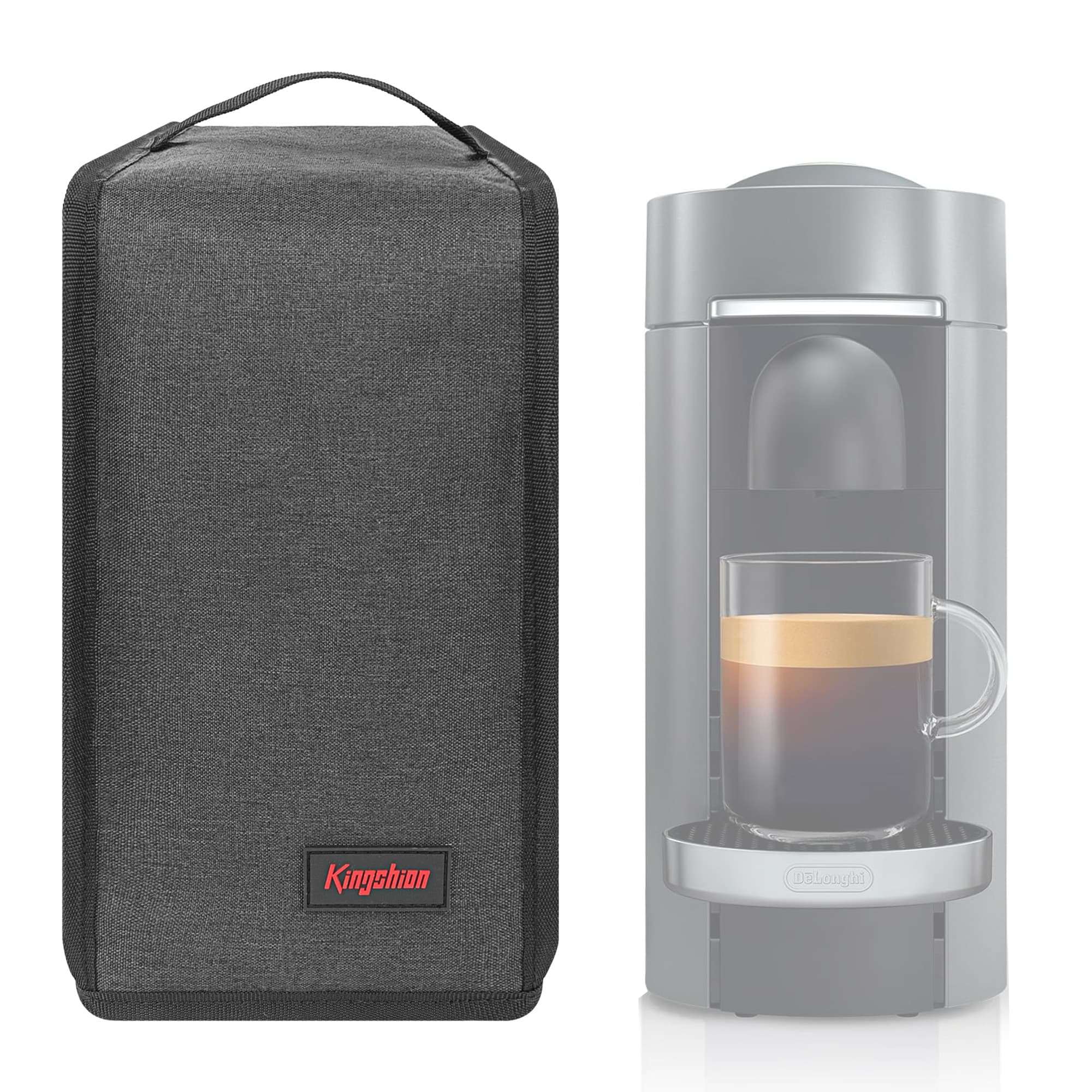 Kingshion Dust Cover Compatible with Nespresso Vertuo Next Deluxe Coffee, Nespresso Vertuo Plus Deluxe Coffee,The Pearl Cotton Inside Enhances Protection of The Machine -Dark Grey - 1