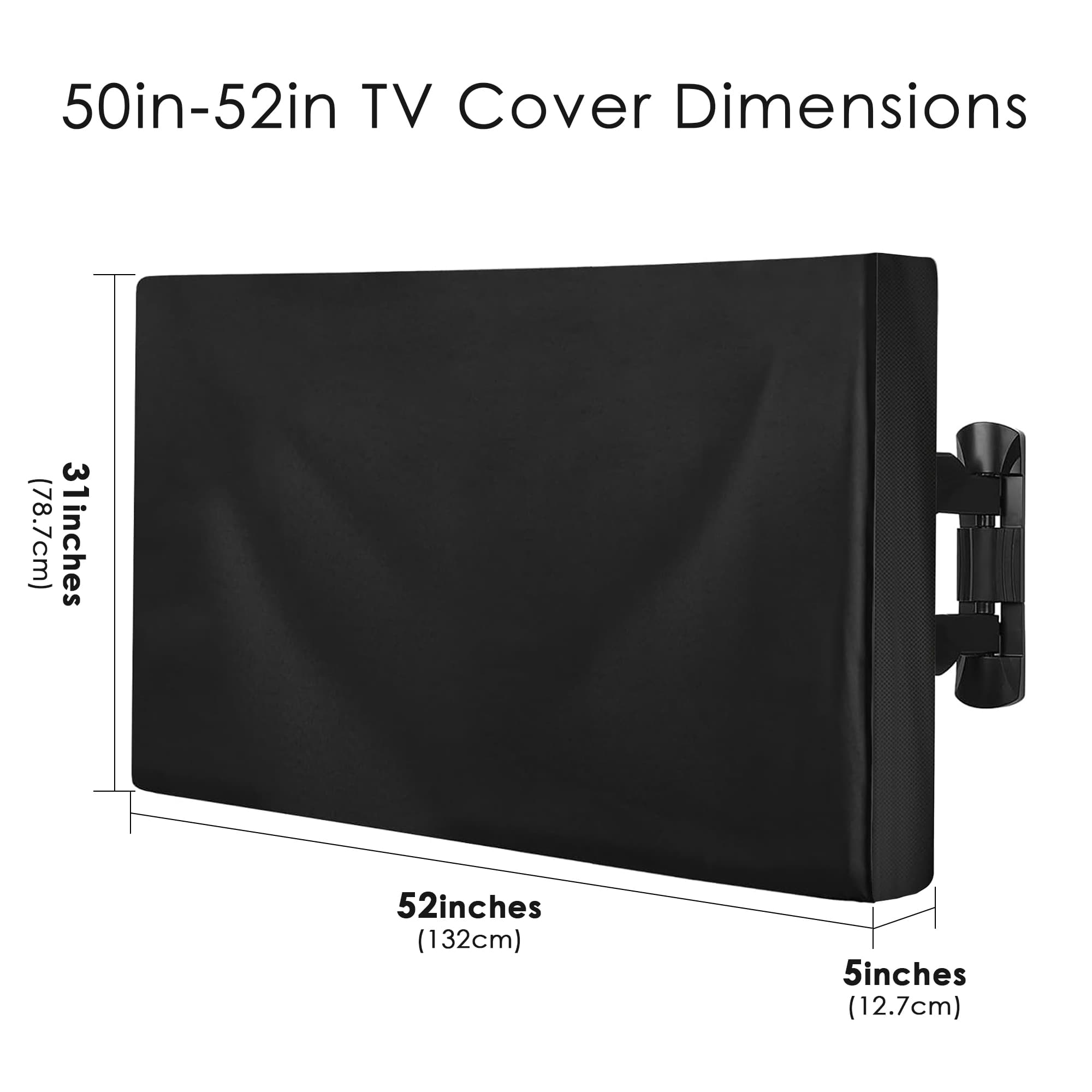 ReignSword Outdoor TV Cover 50-52 Inch, Weatherproof 600D TV Screen Protector with Remote Control Pocket, Outside Television Cover Compatible with LED, LCD, OLED TVs - 1