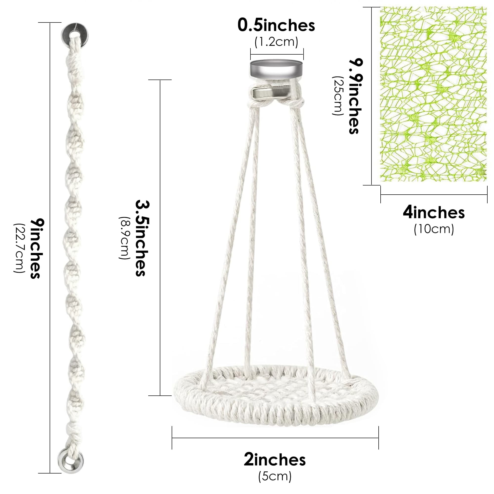 ReignSword 6 Pack Magnetic Jumping Spider Rope Bridge Set, Soft Cotton Rope Spider Climbing Bridge for Enclosure Habitat, Jumping Spider Tank Accessories for Molting Perch & Terrarium Decor - 1