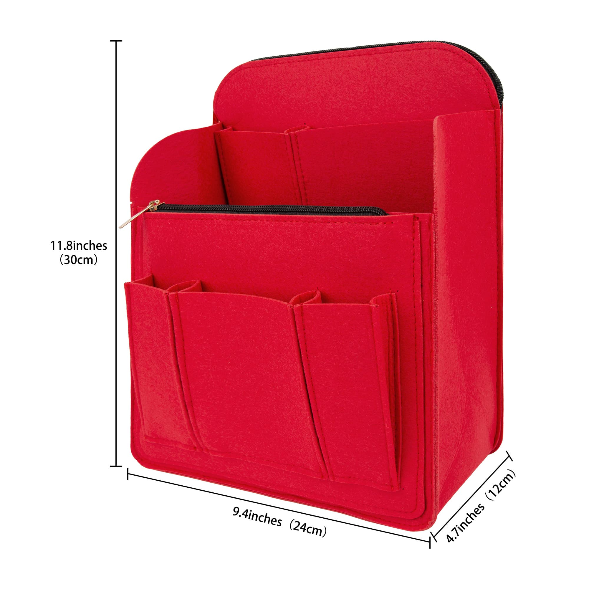 Kingshion Large Capacity Backpack Organizer Insert - Felt Storage Insert for 10"+ Backpacks, Rucksacks & Travel Bags | Vertical Design with Shoulder Strap Slot & Interior Pockets - Red - 1