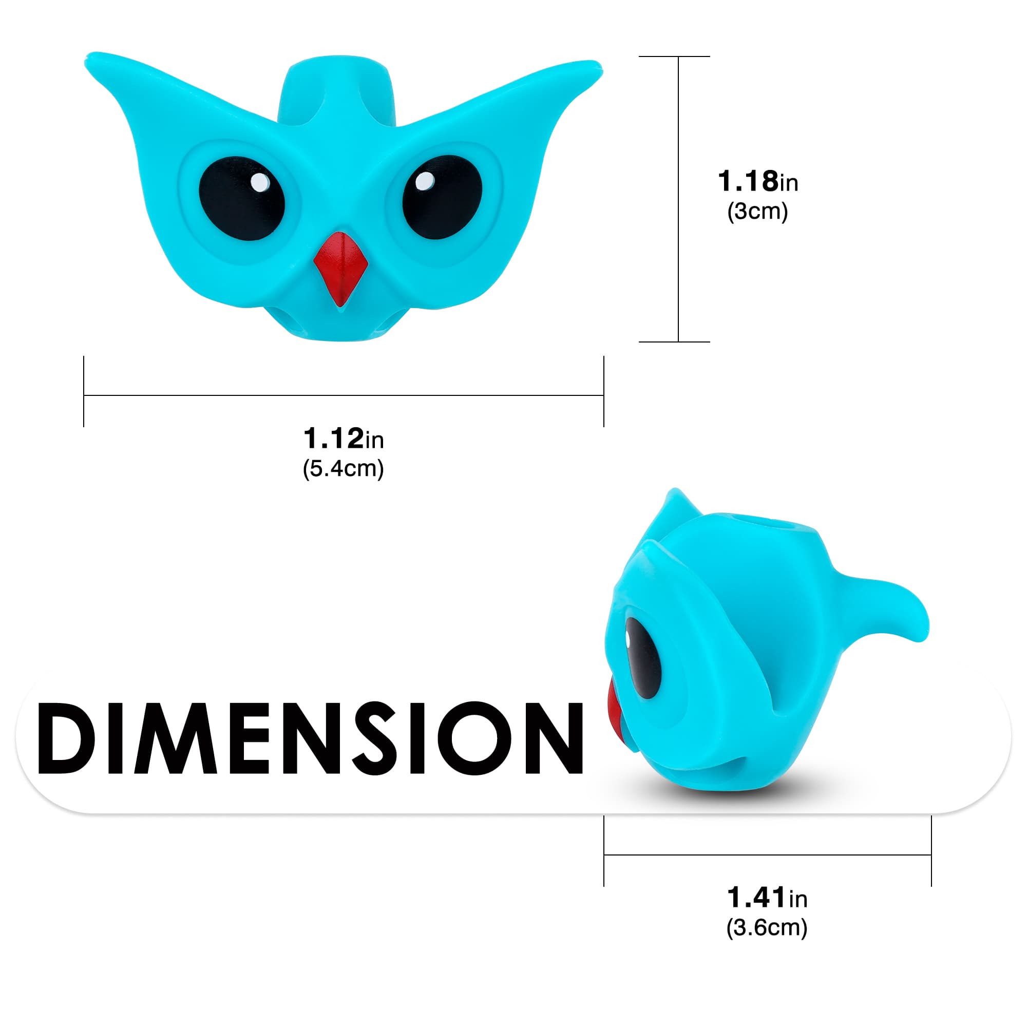 JANKOW Owl Pencil Grips, Pen grip corrector, animal Pencil Grips, Pencil Holder, Posture Correction Training Writing AIDS for Preschooler Special Needs( 3 PSC ) - 1