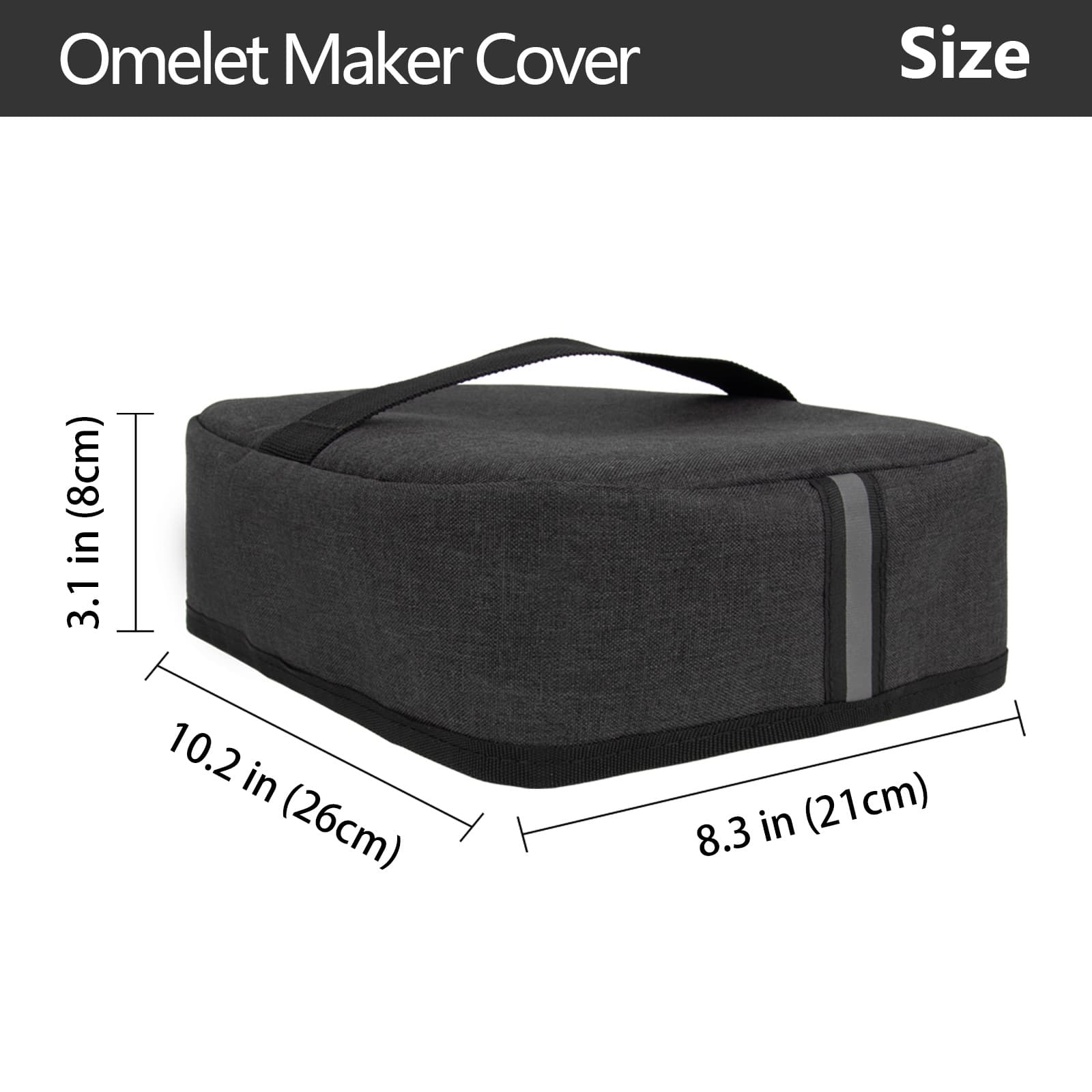Kingshion Non-Stick Omelet & Frittata Maker Cover, Omelet Maker Dust Cover Compatible with Holstein Housewares - Non-Stick Omelet & Frittata Maker - Dark Grey - 1