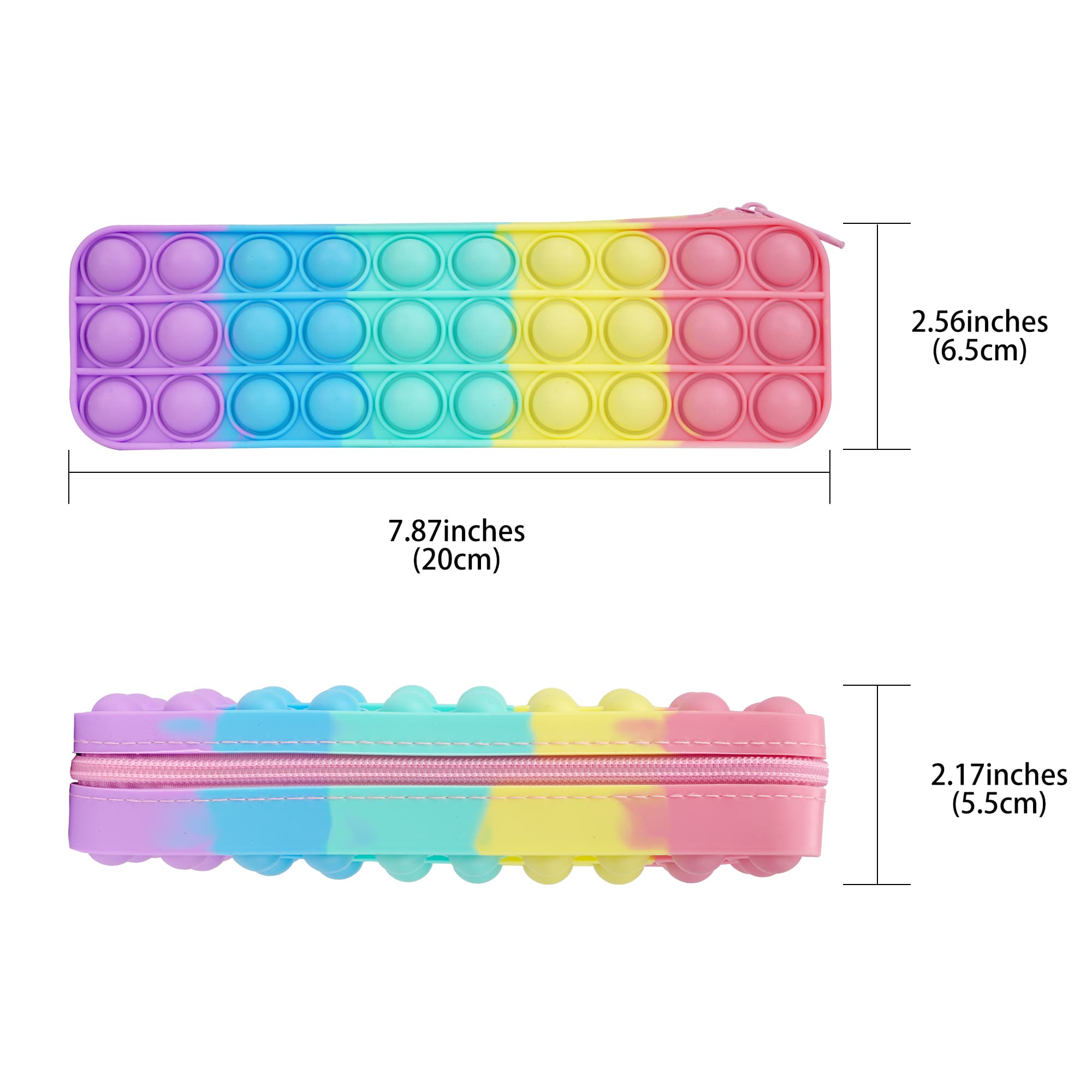 JANKOW Pop Pencil Case, Silicone Bubble Pencil Box, Stationery Storage Bag Decompression Pencil Box, Silicone Pencil Case, Season Gifts, Office Stationery Organizer, Christmas Gifts - 1