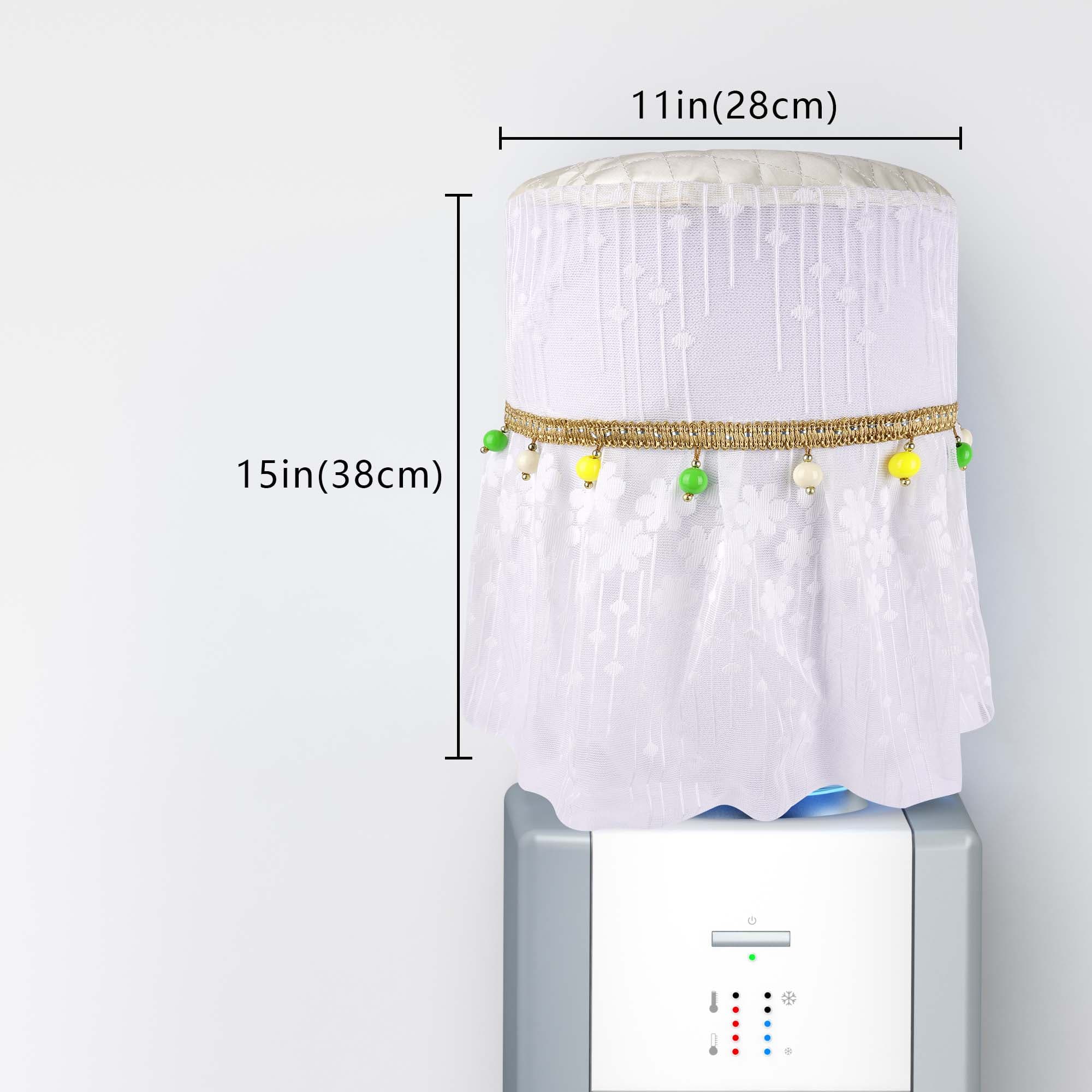 Kingshion 5 Gallon Water Dispenser Barrel Dust Cover, Lace Style with Decorative Dust Cover for Water Cooler,Pendant Reusable Water Dispenser Bottle Protective Covers for Home Office-Yellow - 1