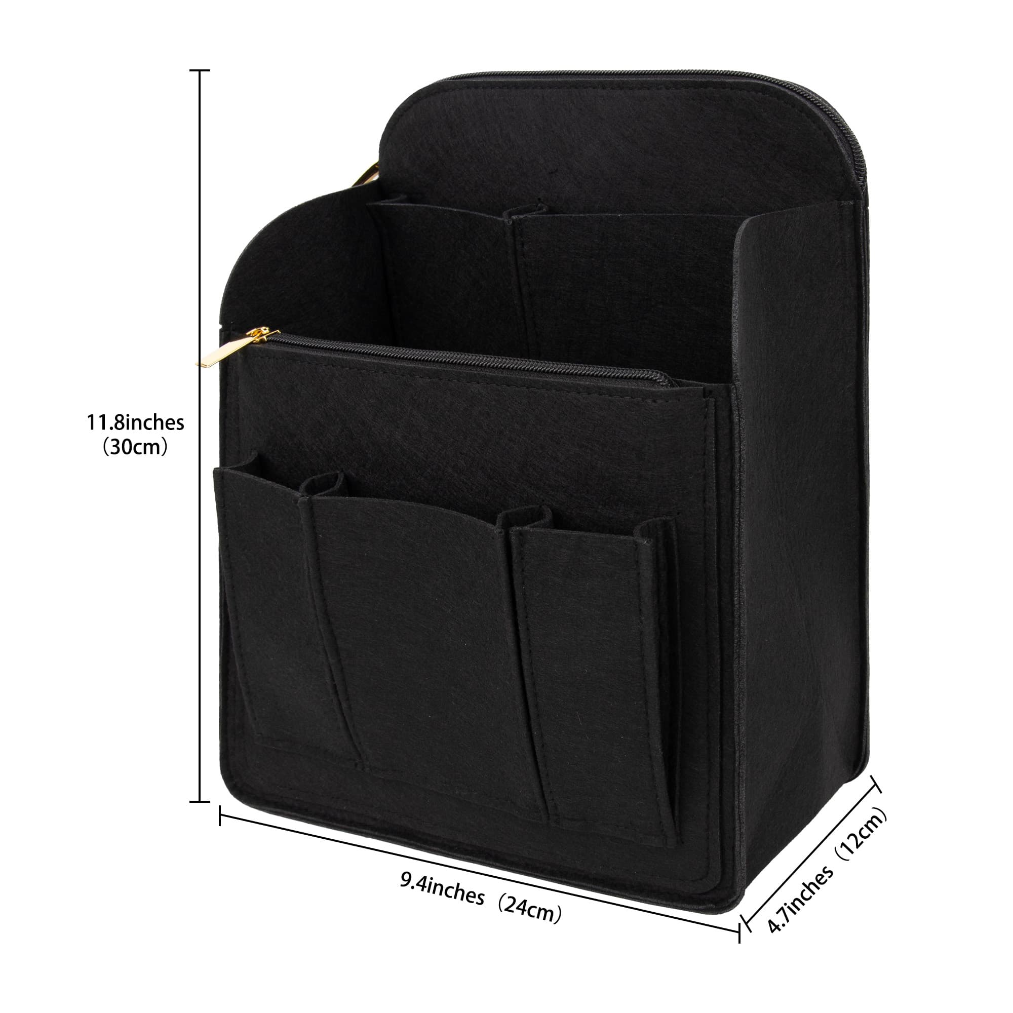 Kingshion Large Capacity Backpack Organizer Insert - Felt Storage Insert for 10"+ Backpacks, Rucksacks & Travel Bags | Vertical Design with Shoulder Strap Slot & Interior Pockets - Black - 1