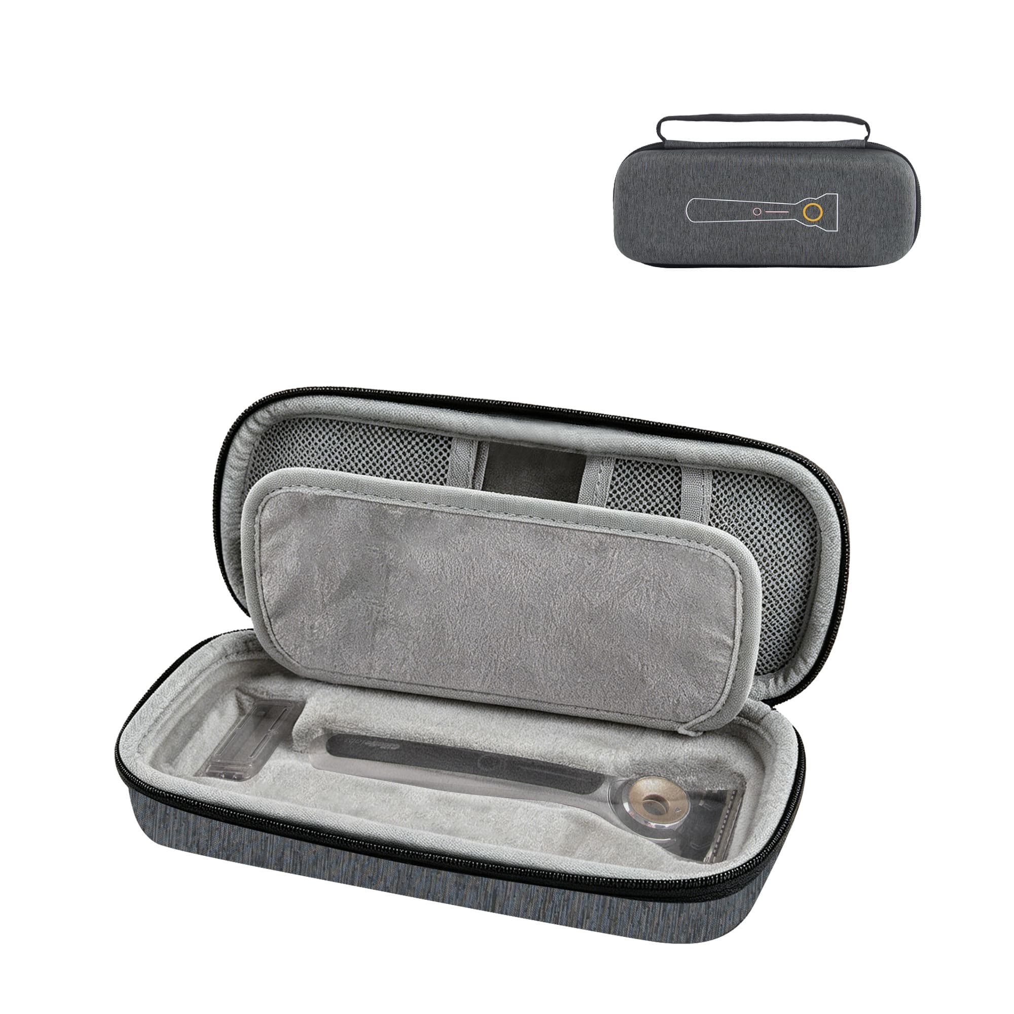 EVA Slim Hard Case Compatible with Gillette Heated Razor and Accessories, Shockproof Travel Storage Box for Charging Dock, Charger, Razor Refills, Protective Divider, Portable Carrying Handle - 1