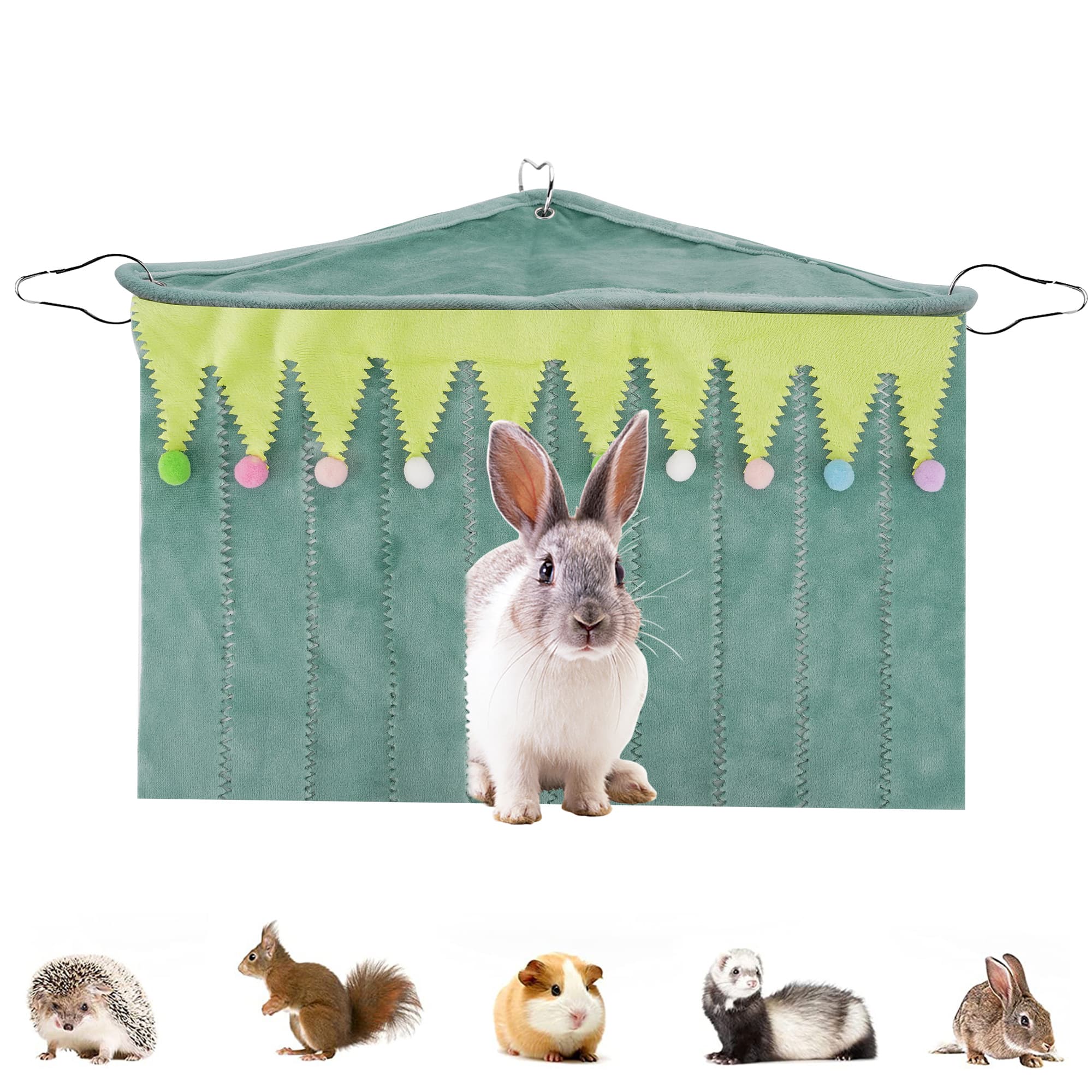 ReignSword Forest Cage Corner Hideout, Pets Corner Hideout for Guinea Pigs, Rabbits, Ferrets, Chinchillas, Gerbils, Hedgehogs (Green) - 1