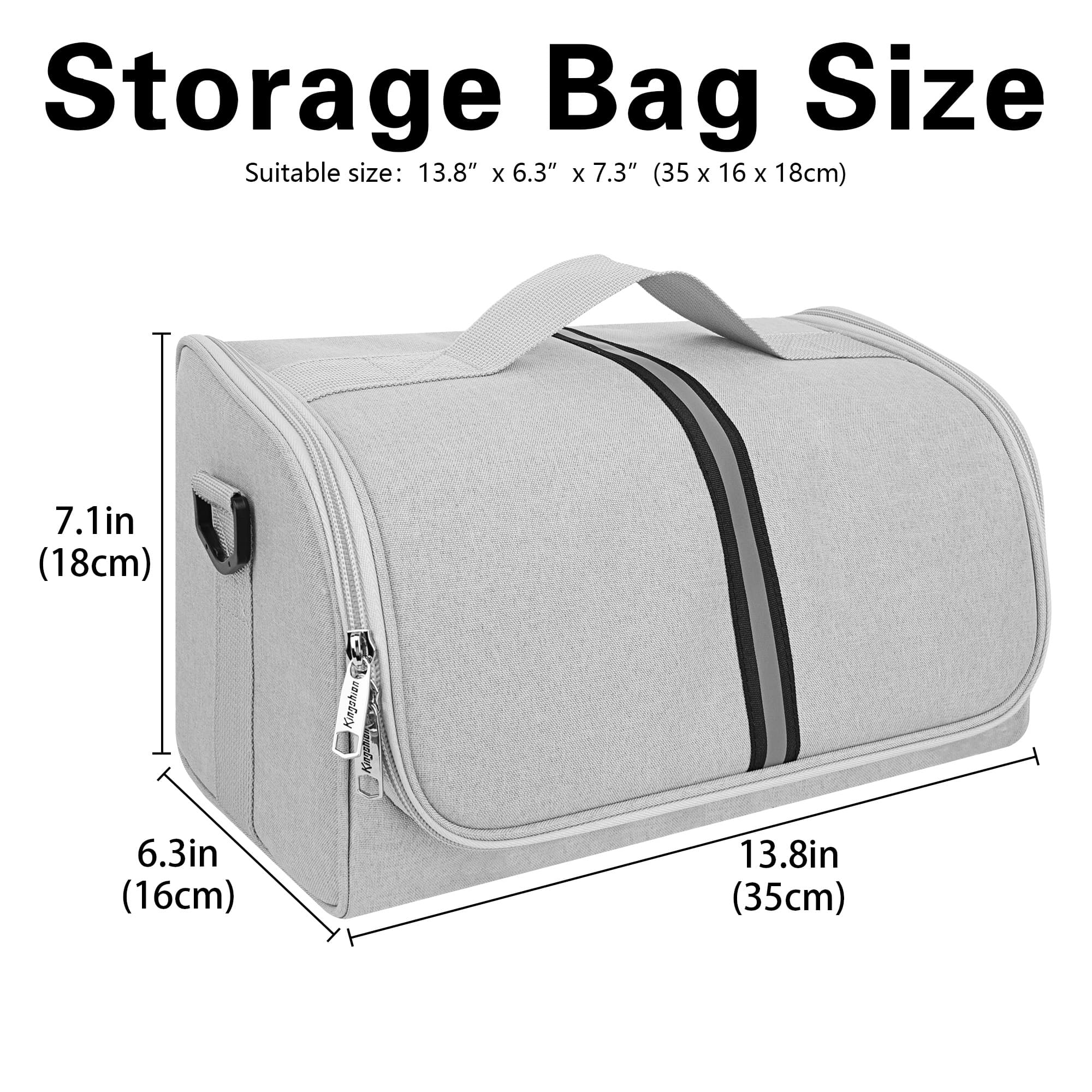 Kingshion Protective Scanner Carrying Case for Fujitsu iX1400/iX1500/iX1600, Fi Series, Plustek, Brother & Raven Scanners - Light Gray - 1