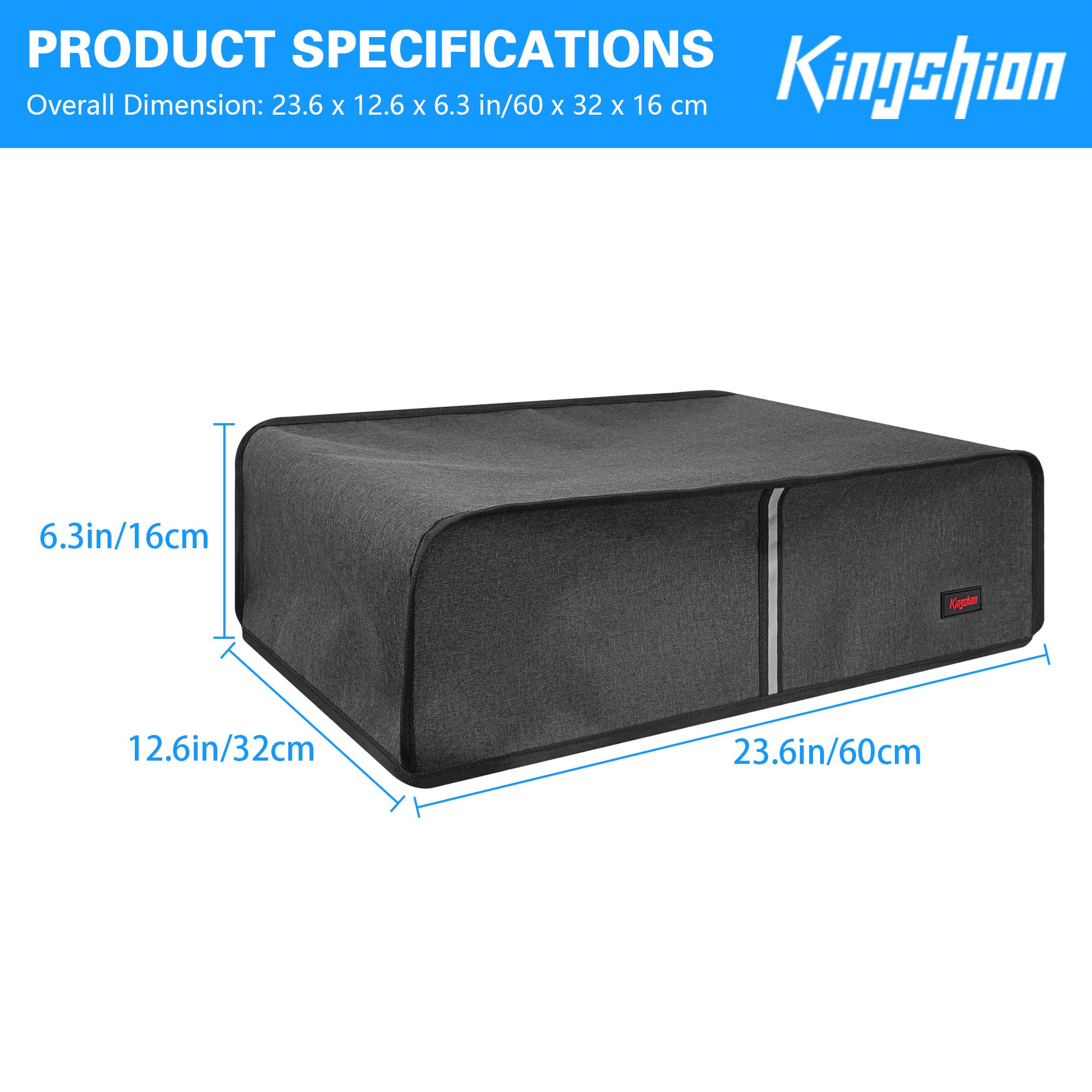 23" Countertop Printer Dust Cover Compatible with Canon Pixma IX6850, Splash Prevention Pet Hair Proof Protective Cover for Printer, Dark Grey - 1