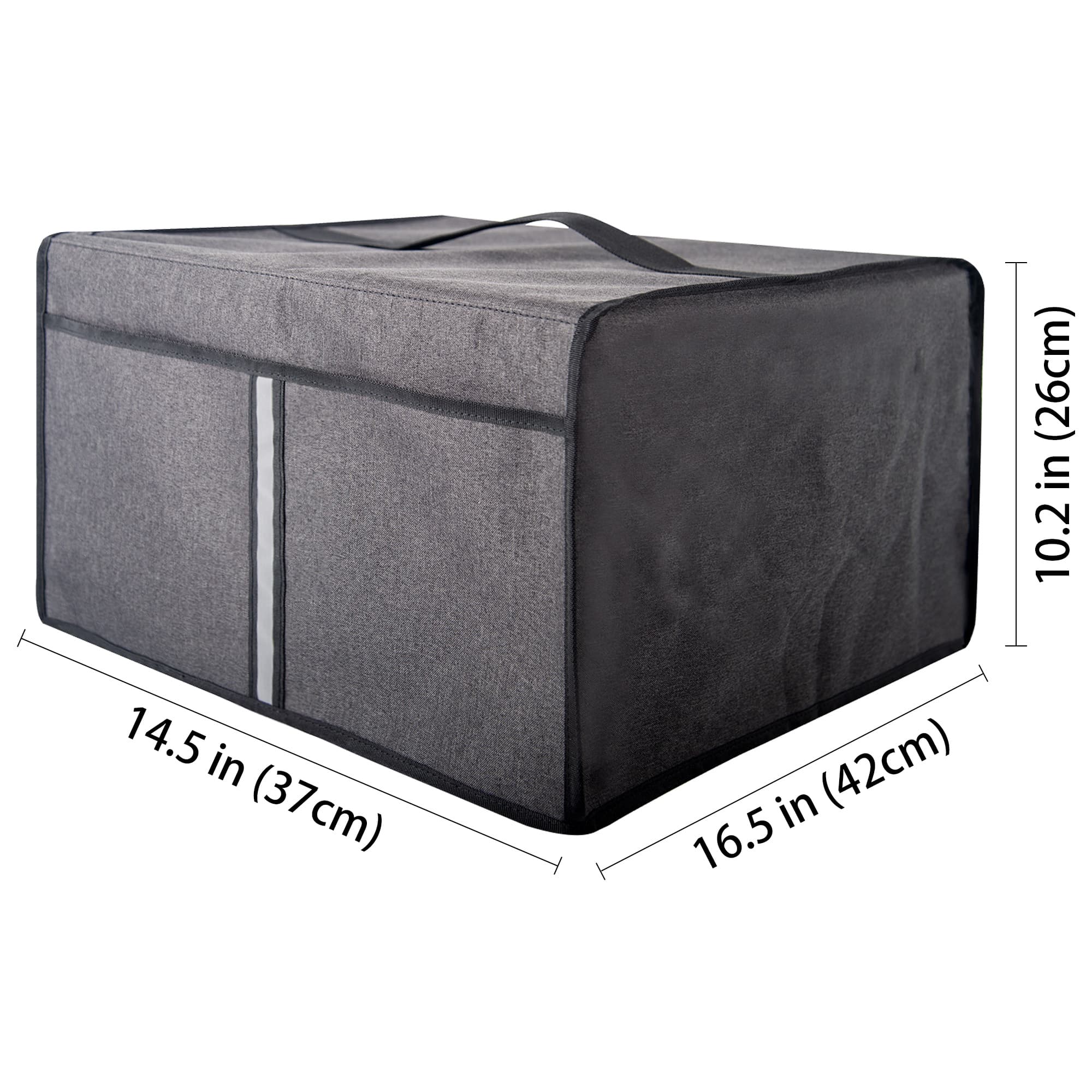 Pizza Rotating Oven Cover, Heavy Duty Fabric Dust Cover Compatible with Presto 03430 Pizzazz Plus Rotating Oven, Easy to Clean & Storage - Dark Gray - 1