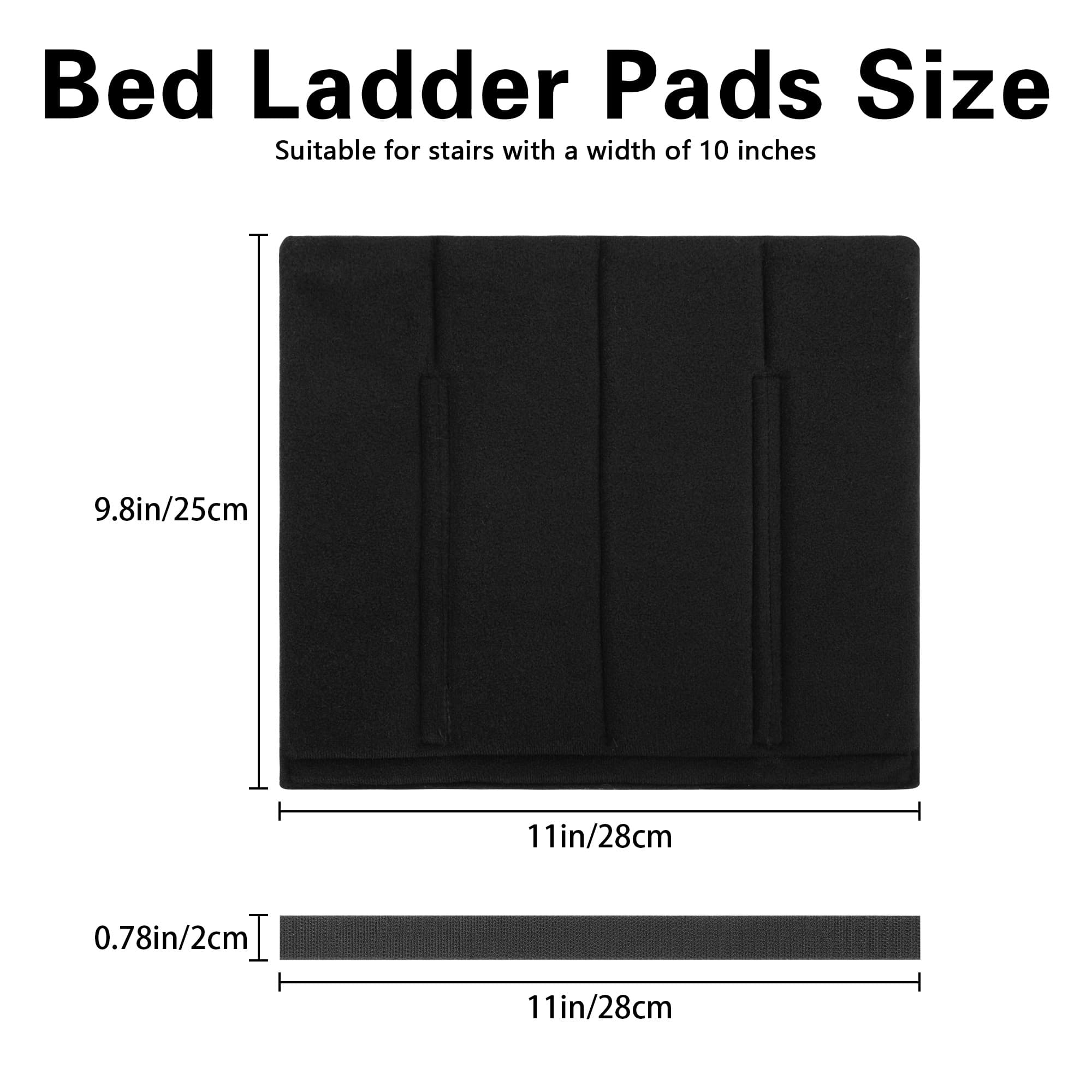 Kingshion 4-Pack Bunk Bed Ladder Pads for Family Safety - Anti-Slip Comfort Step Covers, Extra Thick Soft Padding with 8 Adjustable Straps, Easy Install for Loft & Bunk Beds (11.5"x10") - 1